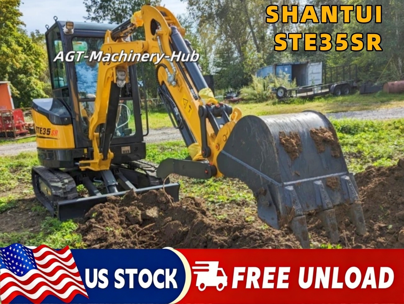 HOUSTON PICKUP SHANTUI STE35SR 2.8 Ton Excavator Yanmar Engine Hydraulic Thumb