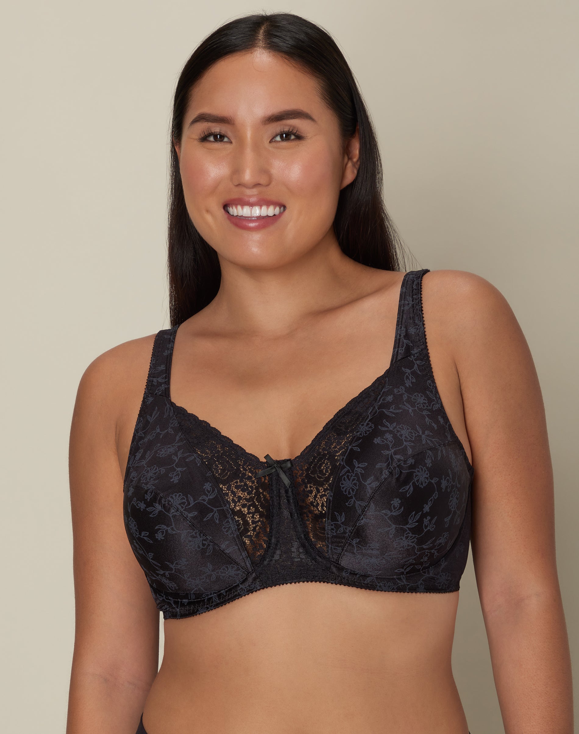 Playtex Secrets Lifts & Supports Underwire Bra Black 34C Women’s