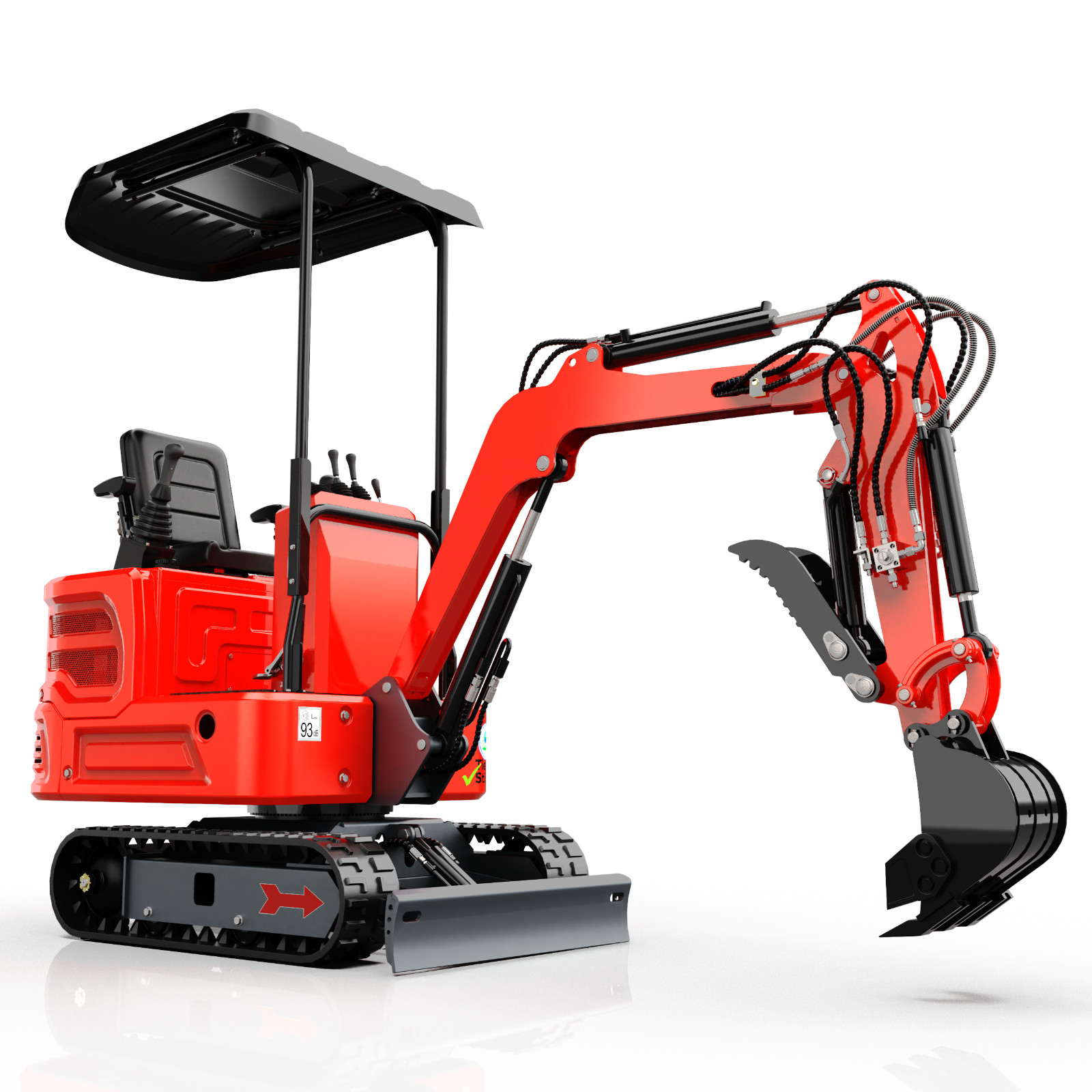 USA STOCK, 1.4 Ton Mini Excavator Red Kubota Engine Hydraulic Pilot Control, VA