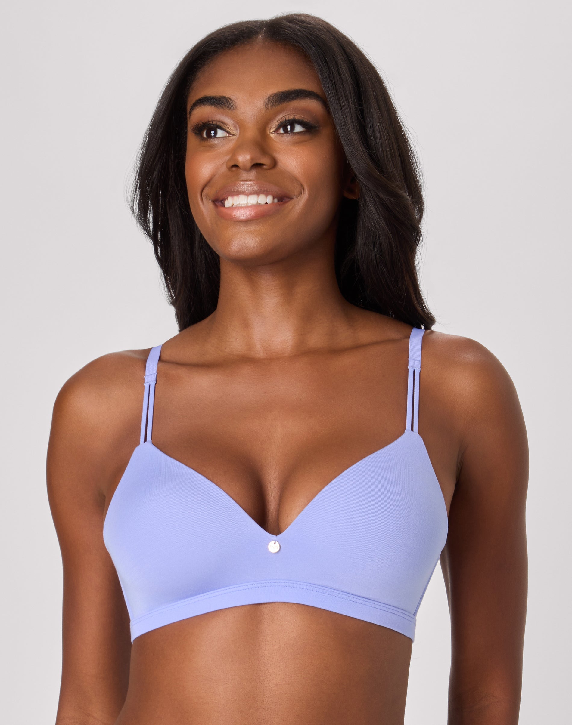 One Hanes Place Maidenform Everyday Luxe Wireless T-Shirt Bra Blue Beyond 38C Women’s