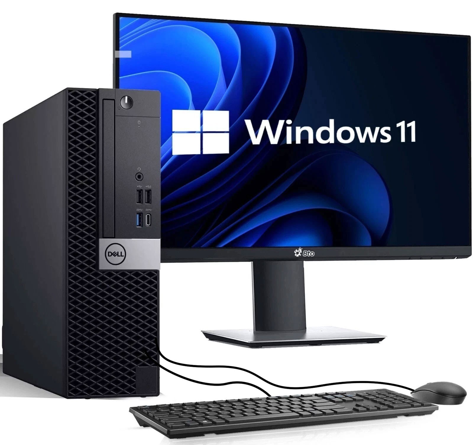 Dell SFF OptiPlex Desktop PC Intel i5 9th 16GB Ram 512GB SSD HDD 24″ LED Win 11