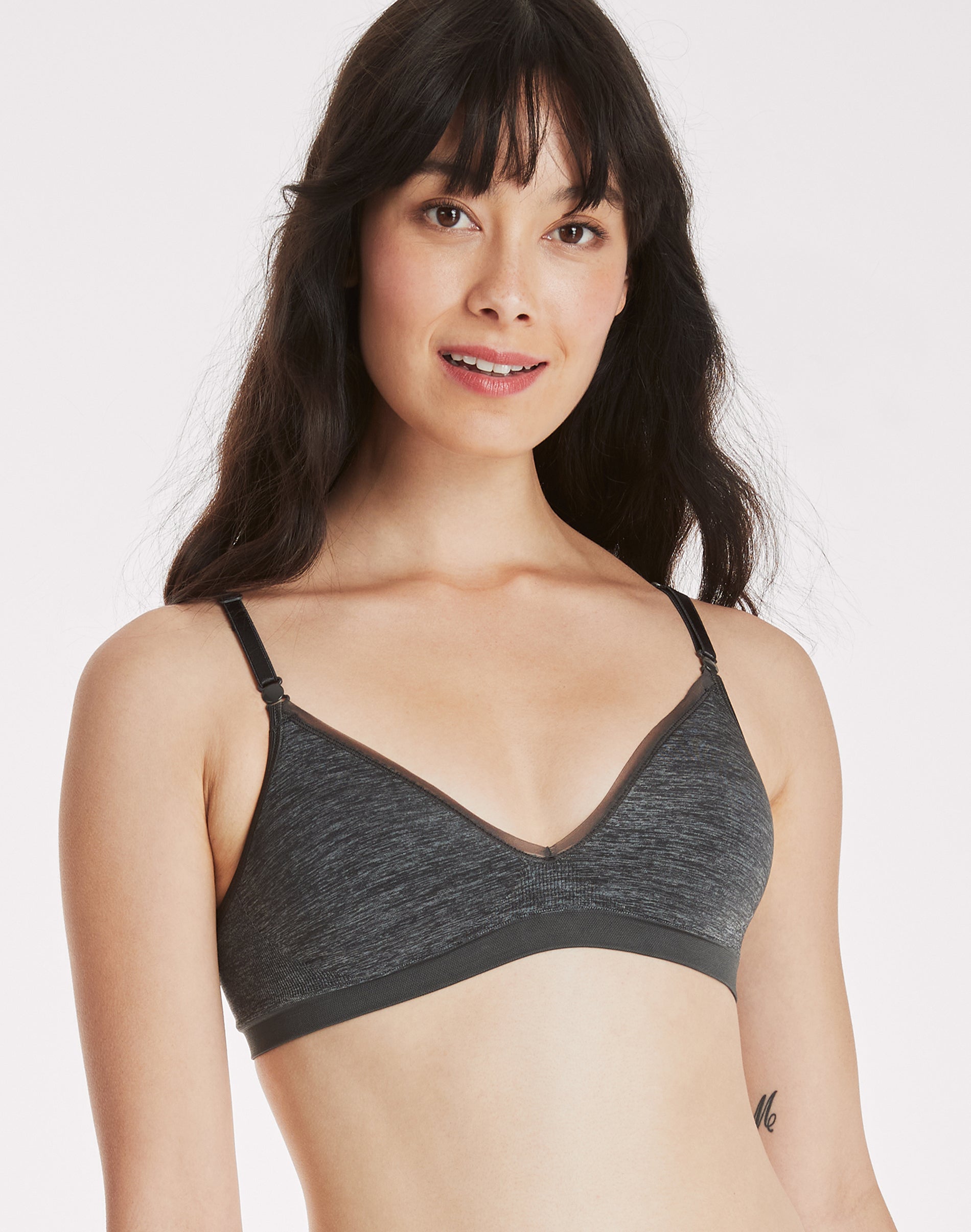 Hanes Comfy Support Women’s Wireless T-Shirt Bra, Comfort Flex Fit Gravel Grey Heather S