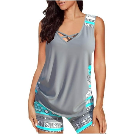 ALLLIST Woman Swimsuit Gray Board Shorts Sexy Full Coverage Graphic One-Piece Swimwear for Women 2024