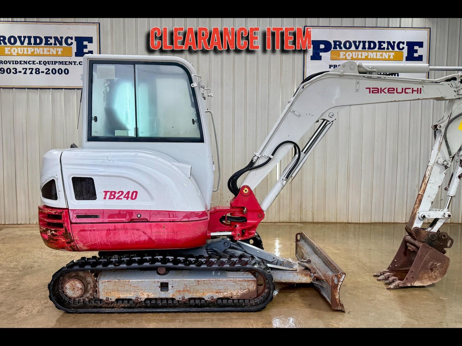 2015 TAKEUCHI TB240 CAB EXCAVATOR WITH, AUXILIARY HYDRAULICS, ANGLE BLADE, AND A
