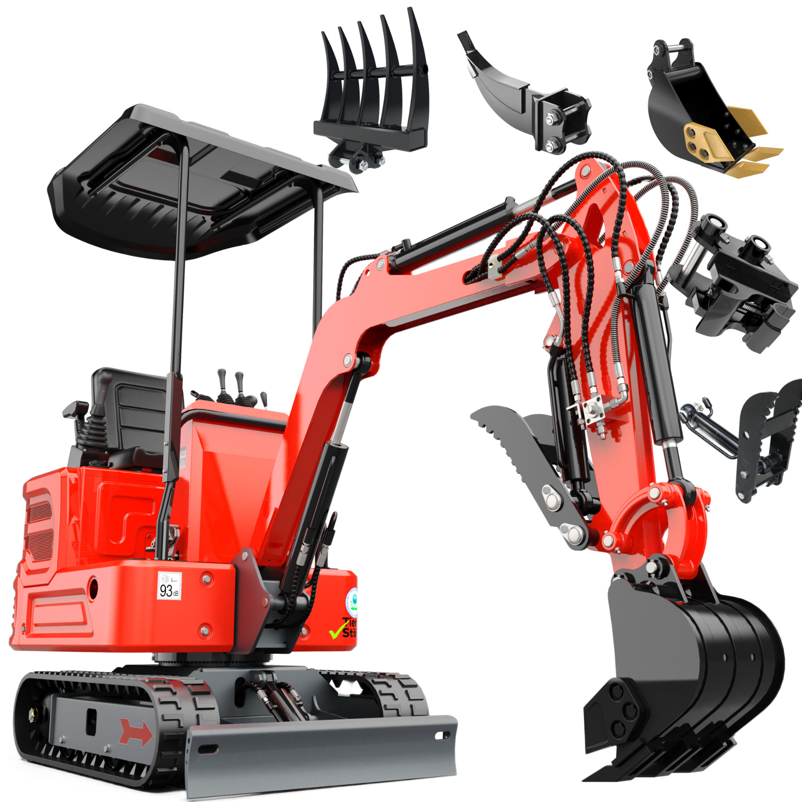 Mini Excavator  Kubota Diesel Engine 1.4T Digger Upgraded Free Shipping