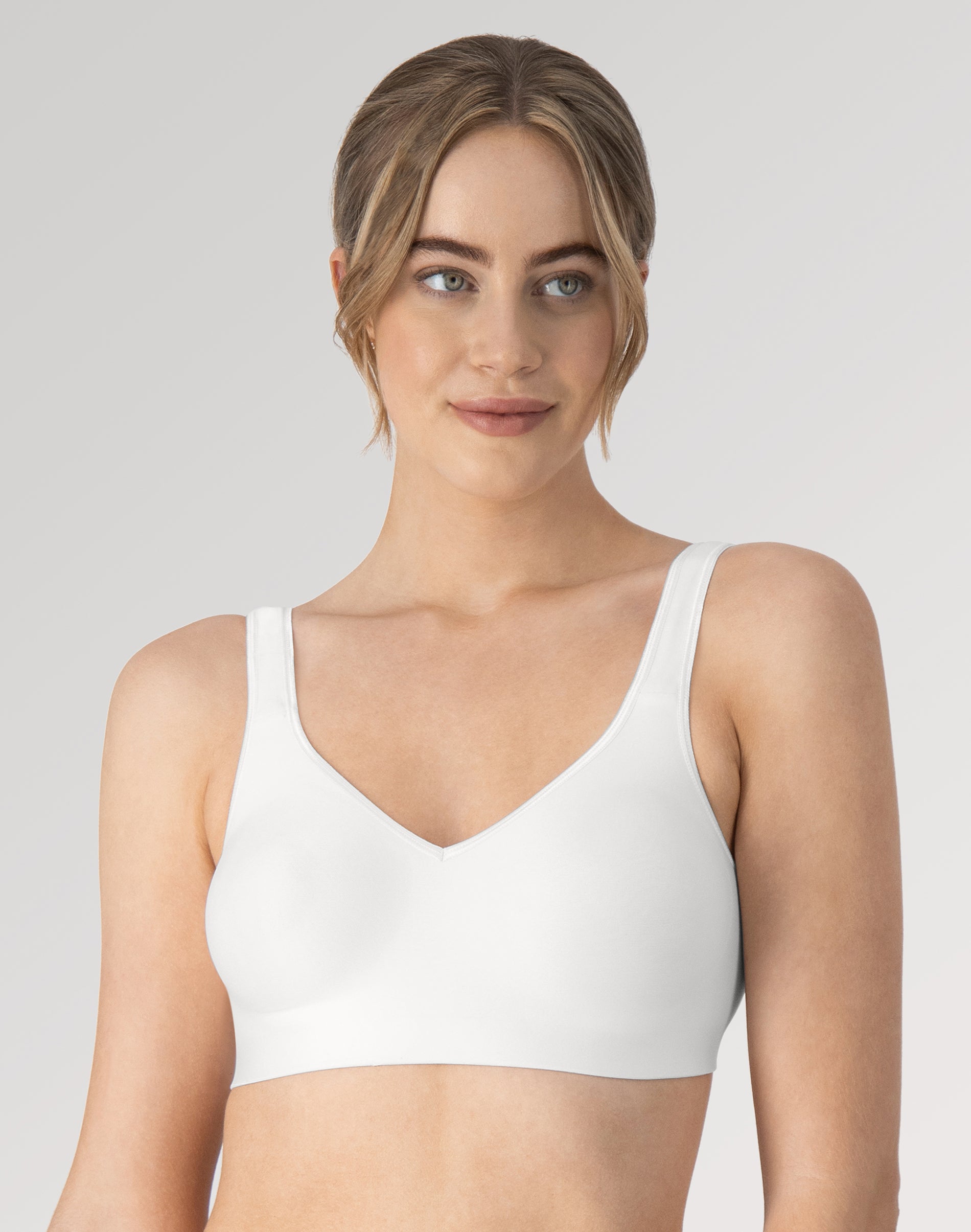 Hanes Comfort Evolution Women’s Wireless T-Shirt Bra with SmoothTec Band White 3XL