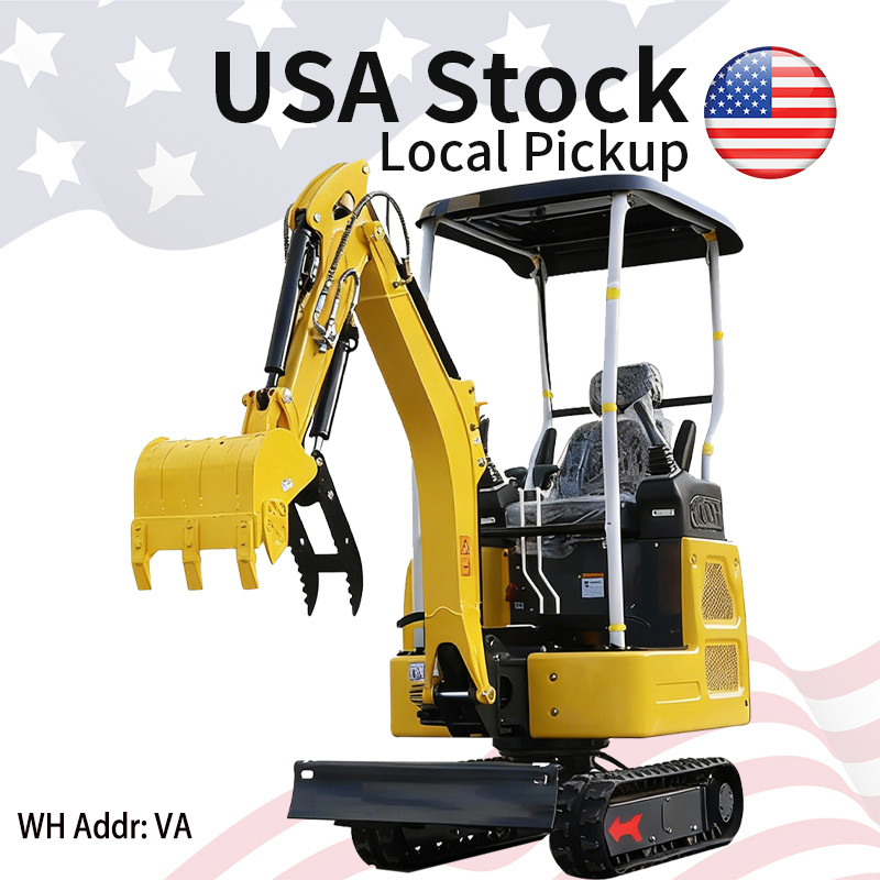 1.8 T Mini Excavator, Telescopic Swing Hydraulic Pilot, Kubota Engine, USA STOCK