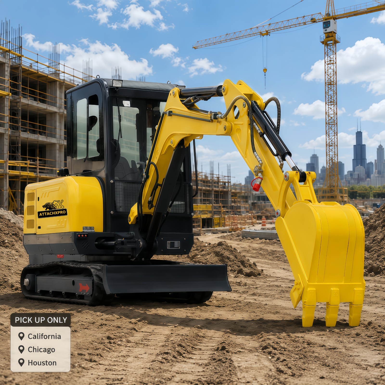 3.5T Mini Excavator Kubota Diesel Digger Side Swing Enclosed Cab Hydraulic Thumb