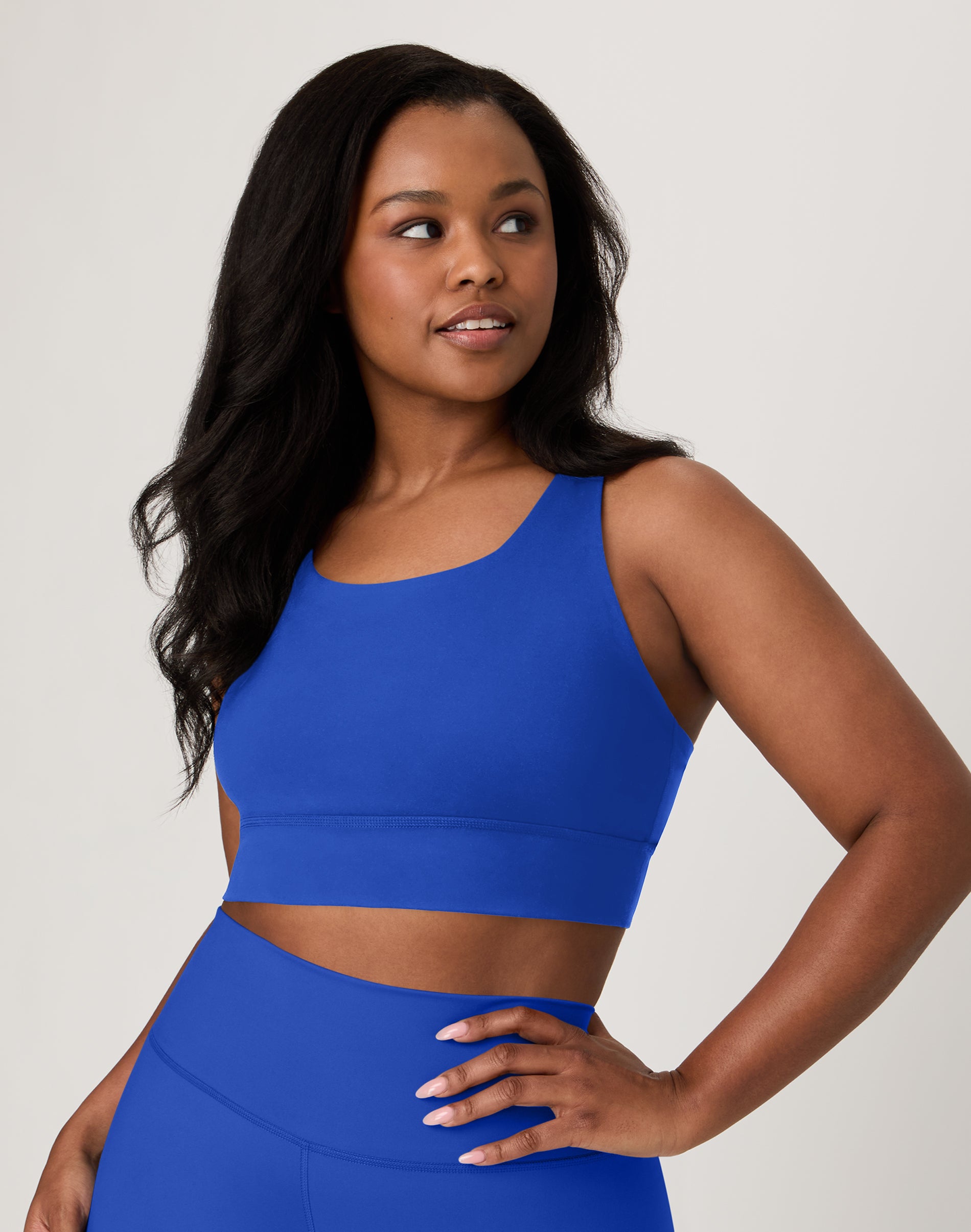 Hanes Moves Women’s Crop Sports Bra, Racerback Deep Royal XL