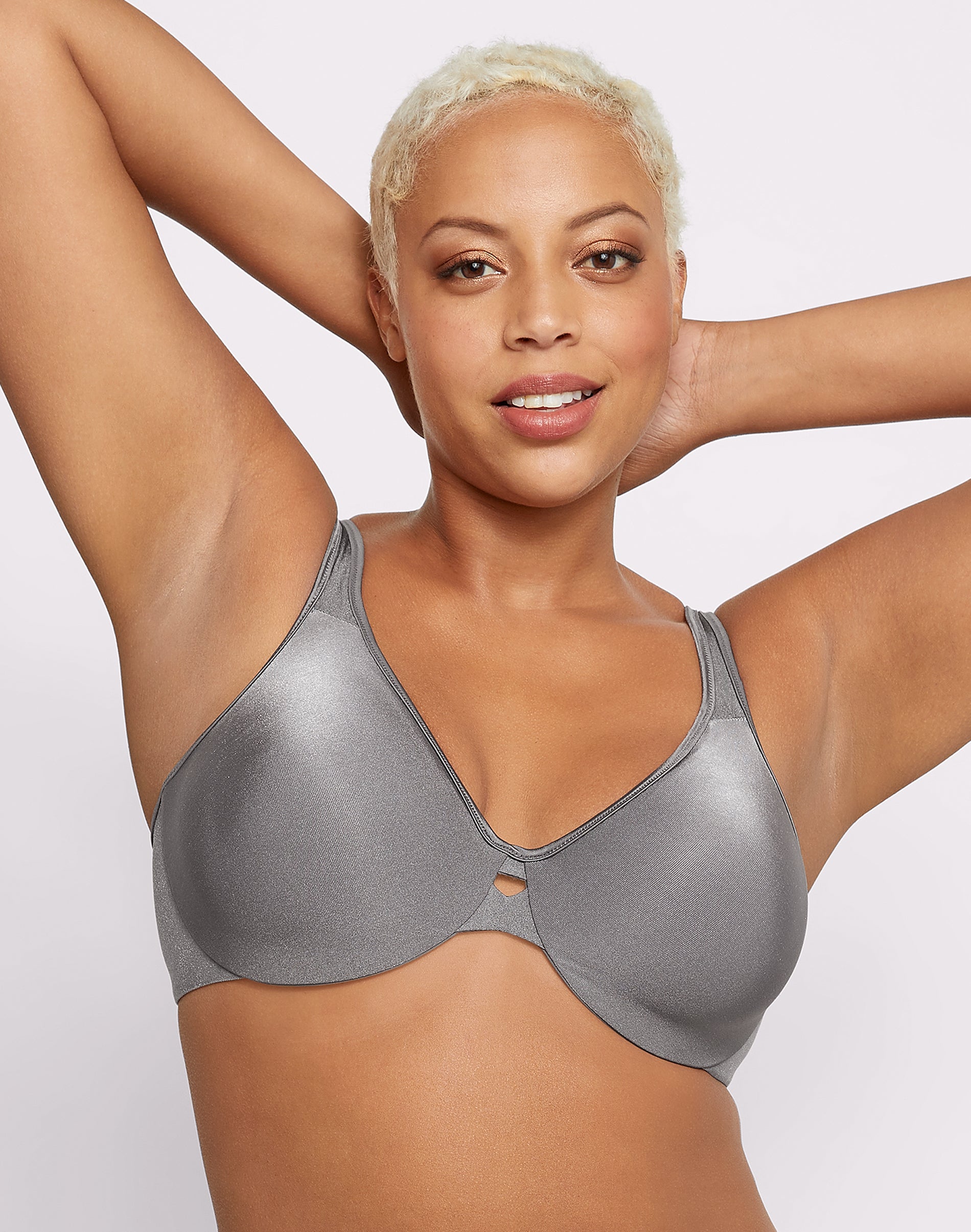 Lilyette by Bali Minimizer Bra for Women, Dream Keyhole Silver Lining 36D