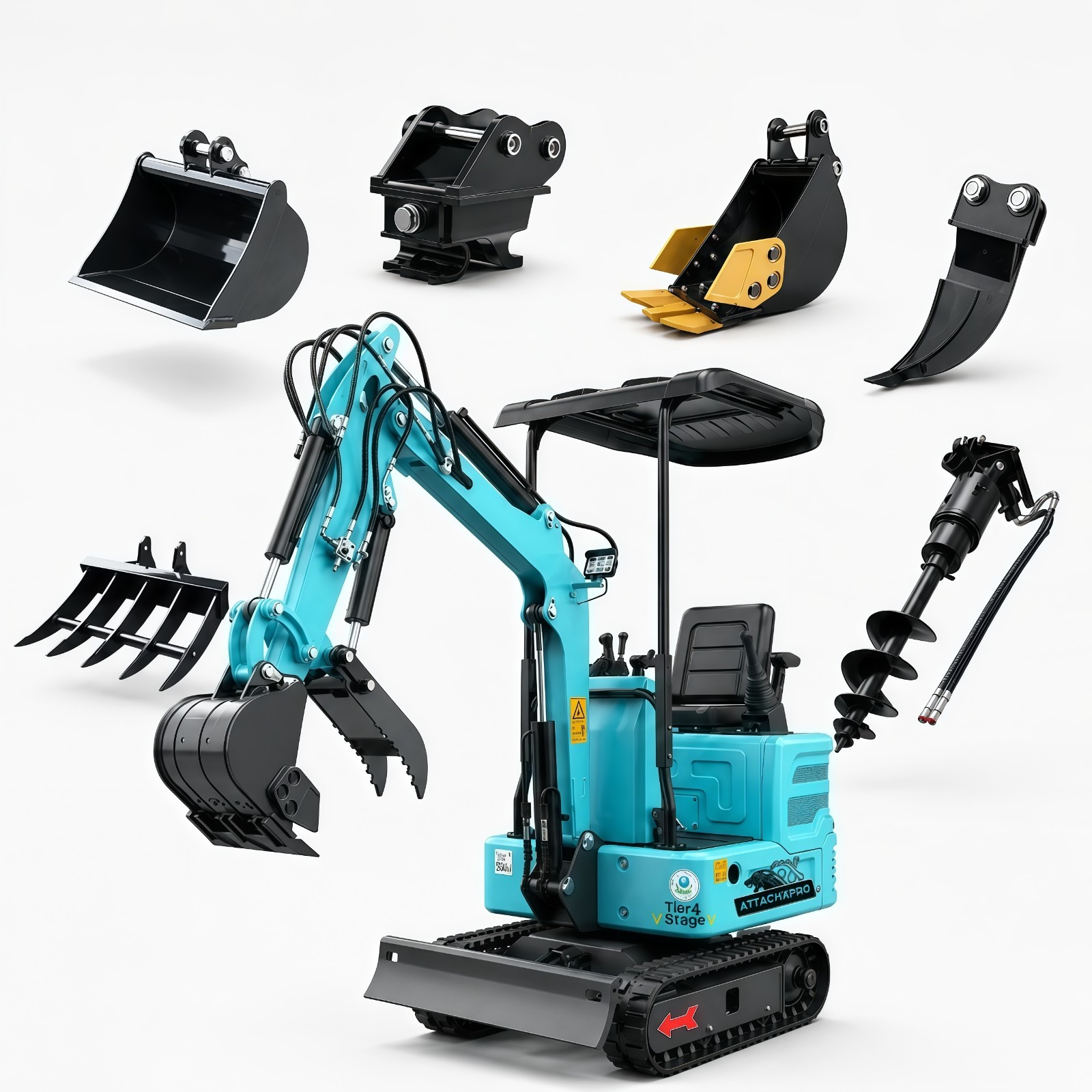 Mini Excavator Kubota Diesel Engine 1.4T Digger Upgraded EPA Free Shipping