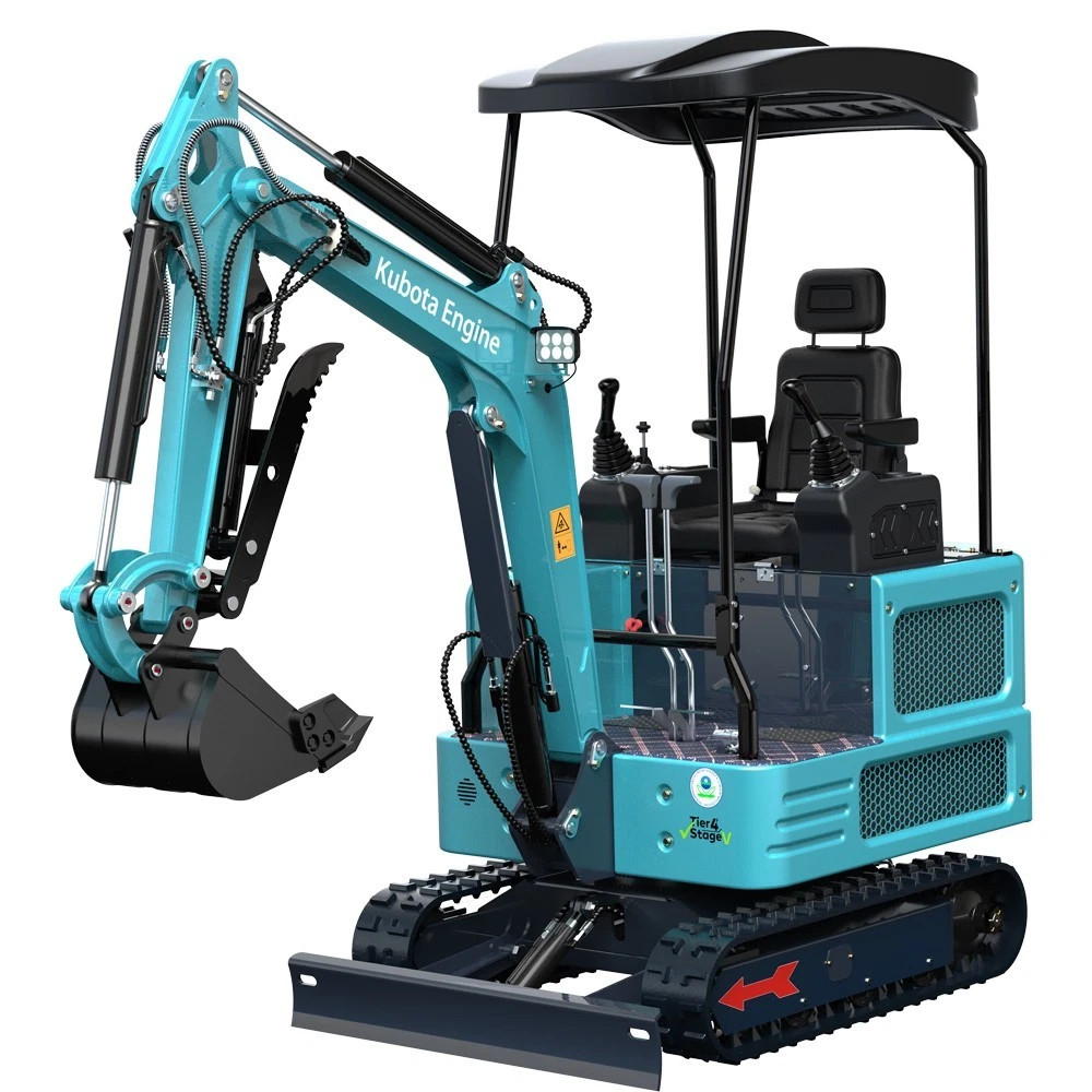 1.8 Ton Mini Excavator Kubota Engine Twin Cylinder Pilot Control Tracked Digger