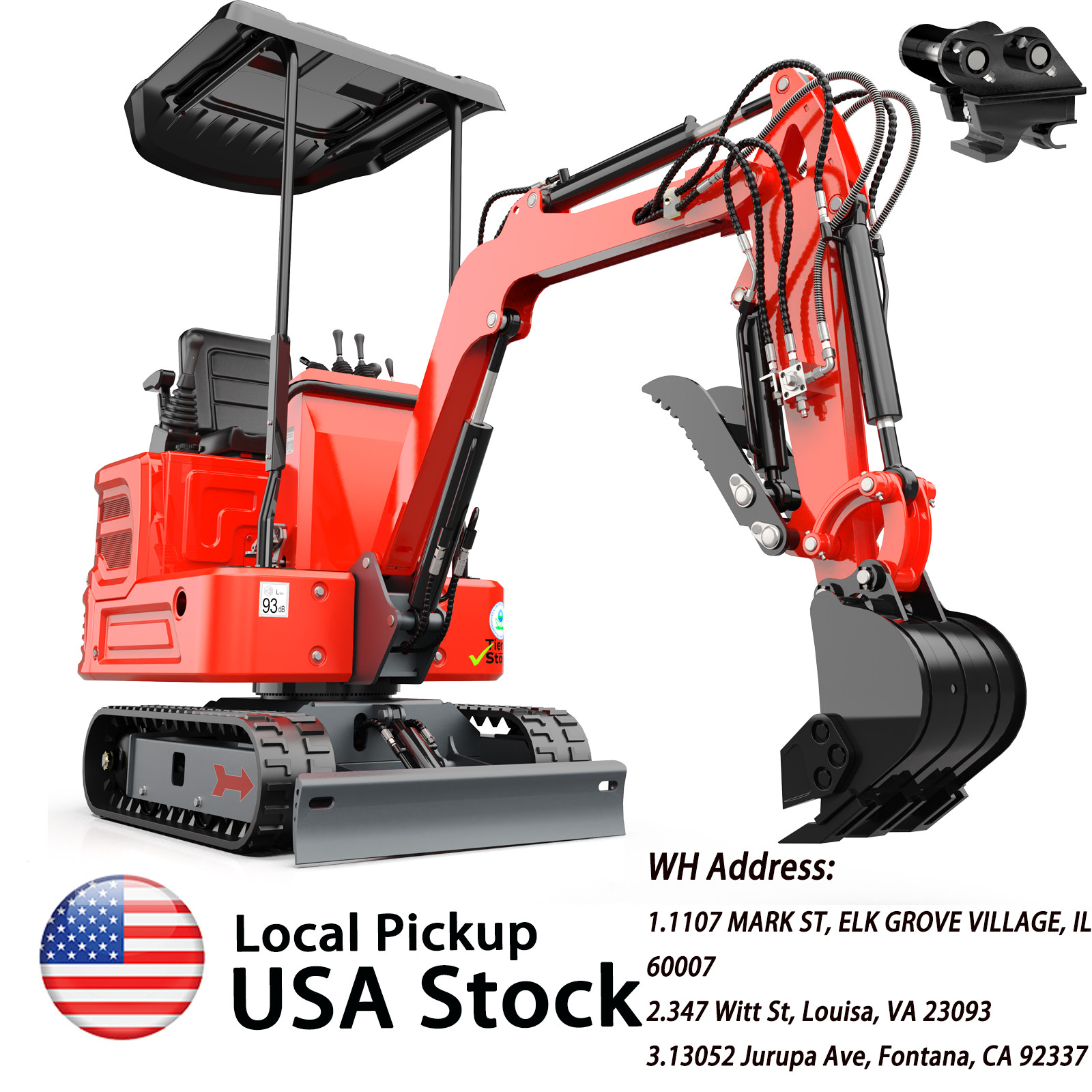 1.4Ton Diesel Mini Excavator Kubota Crawler Hydraulic Thumb Digger With Quick