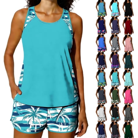 Kmdttou Bathing Suit for Women Solid Color Jumpsuit Bikini Swimsuit Summer 65% off Clearance!