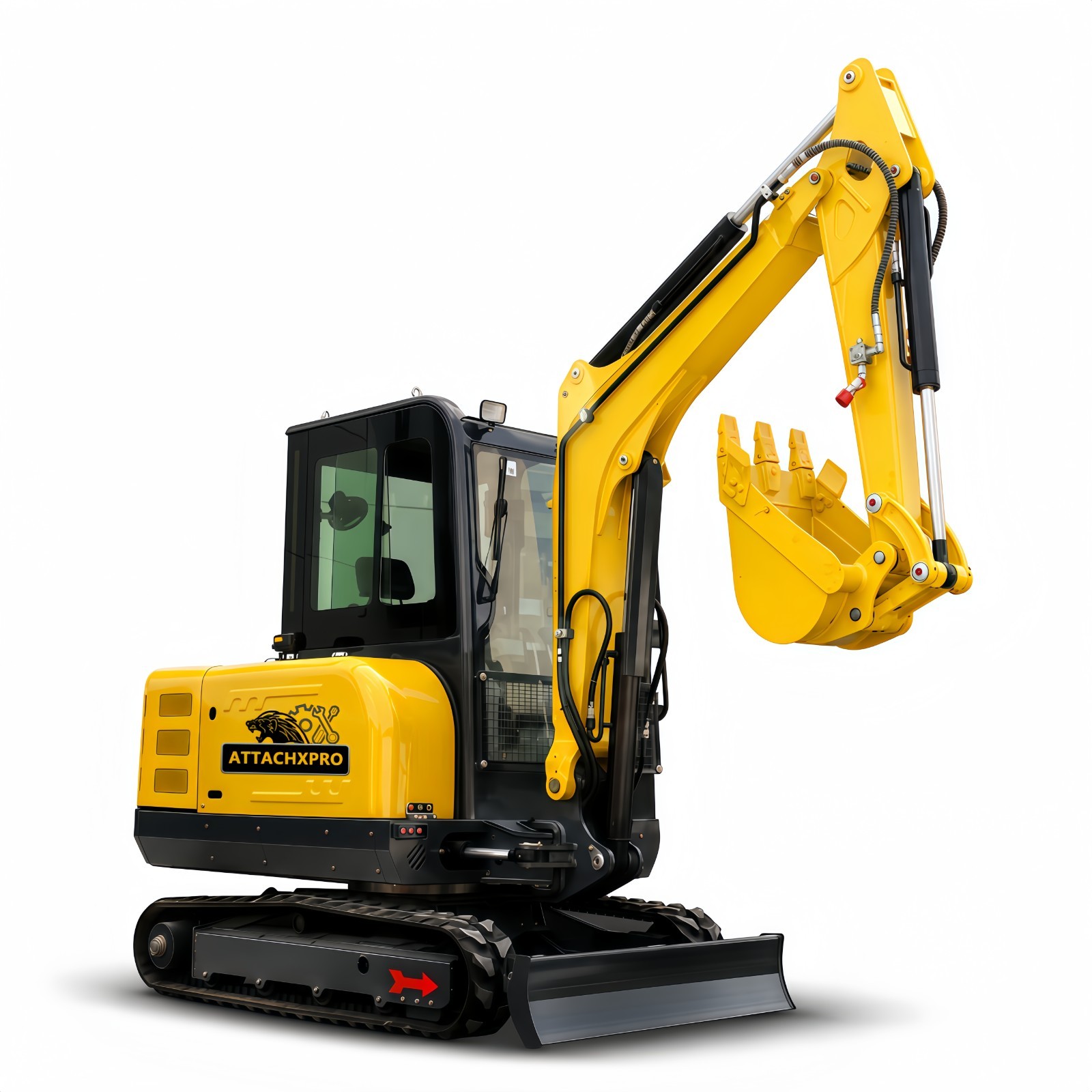 3.5T Mini Excavator Kubota Diesel Digger Enclosed Cab Side Swing Hydraulic Thumb