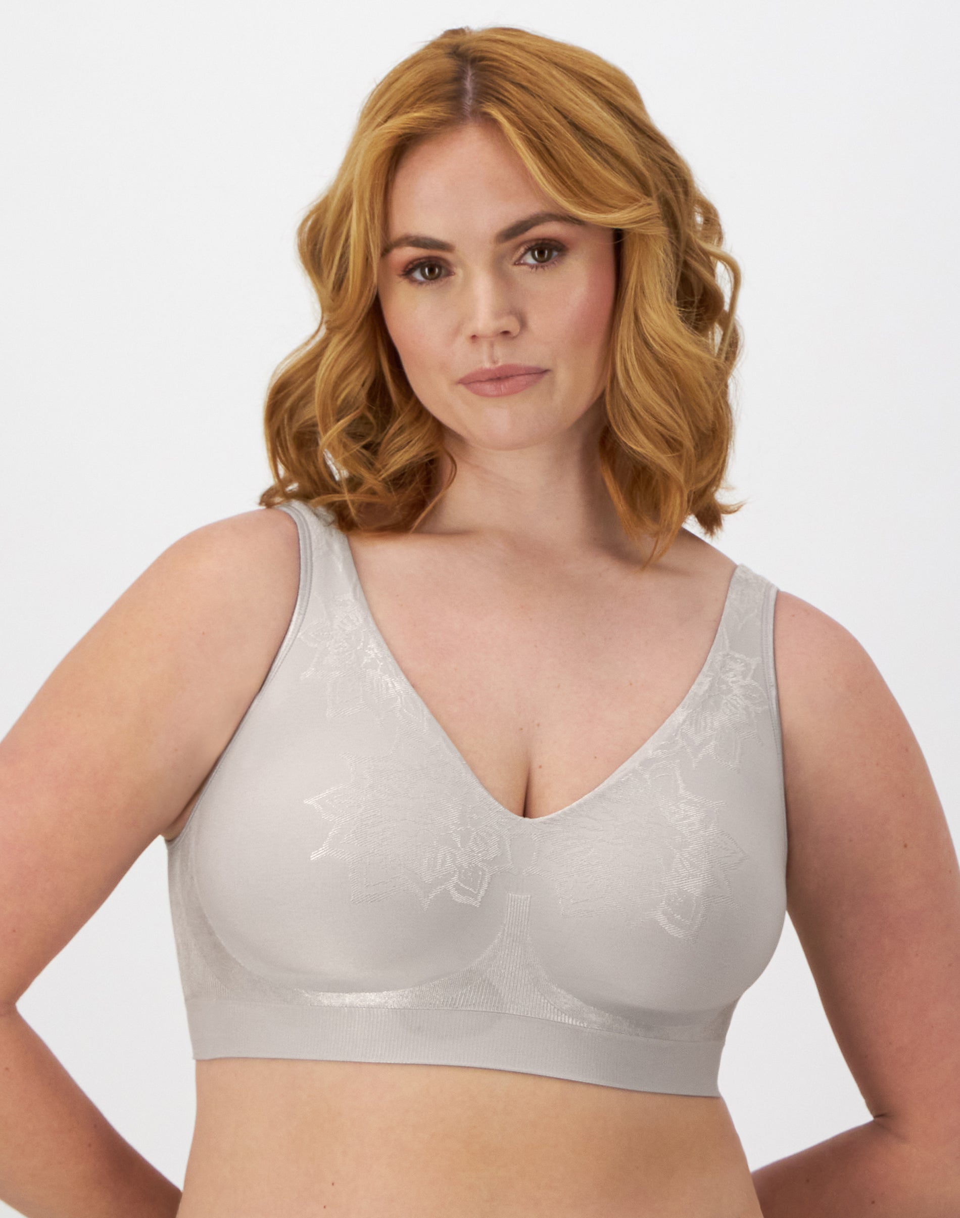 Bali Comfort Revolution ComfortFlex Fit Seamless 2-Ply Wireless Bra Crystal Grey Aztec L Women’s