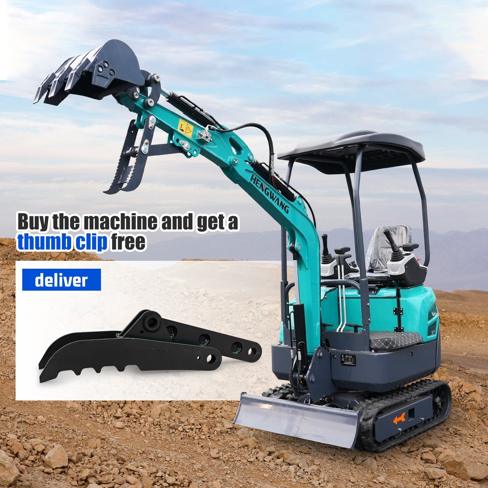 FREE SHIP Mini Excavator pilot control system Gas Tracked Crawler B&S EPA Engine