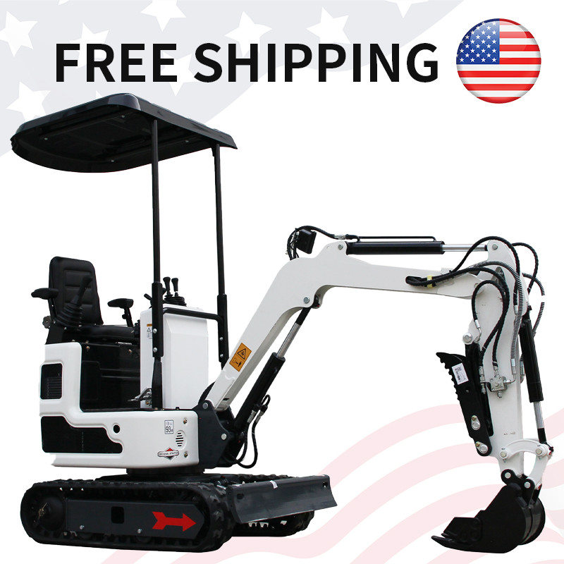 1 Ton Mini Excavator White B&S Engine Hydraulic System, Free Shipping