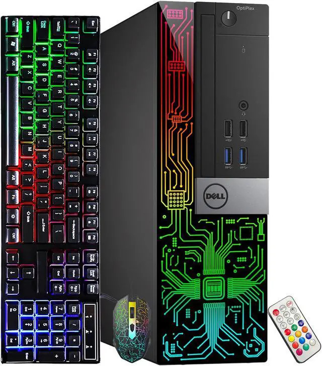 Dell OptiPlex Small Form Factor Desktop with Lights Intel i7 16GB RAM 512GB SSD