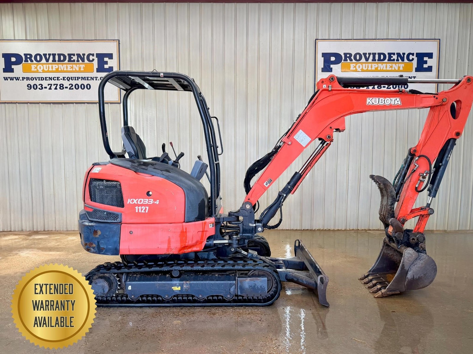 2018 KUBOTA KX033-4 OROPS STRAIGHT BLADE COMPACT TRACK EXCAVATOR