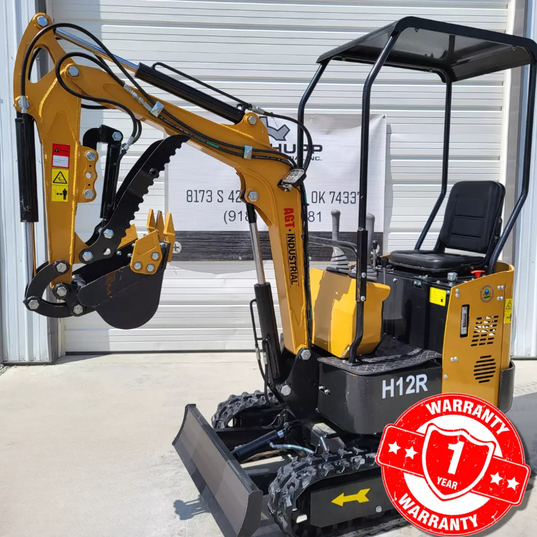NEW  Mini Excavator AGT Industrial  1-ton H12R 13.5HP Digger Hydraulic Thumb