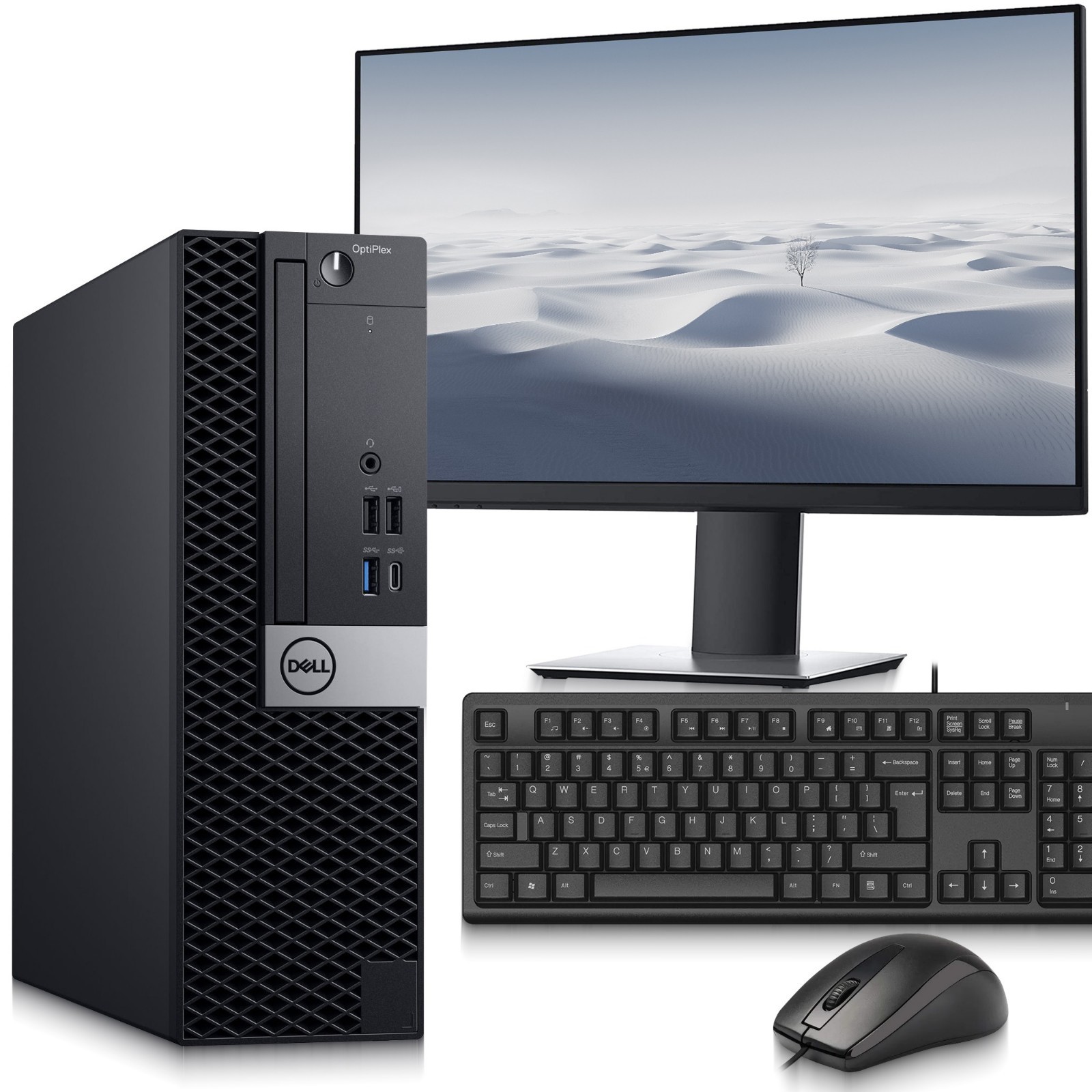 Dell 7050 Desktop PC Intel i5-6th 16GB RAM 256GB SSD 24″ LED Wi-Fi Window 11 Pro