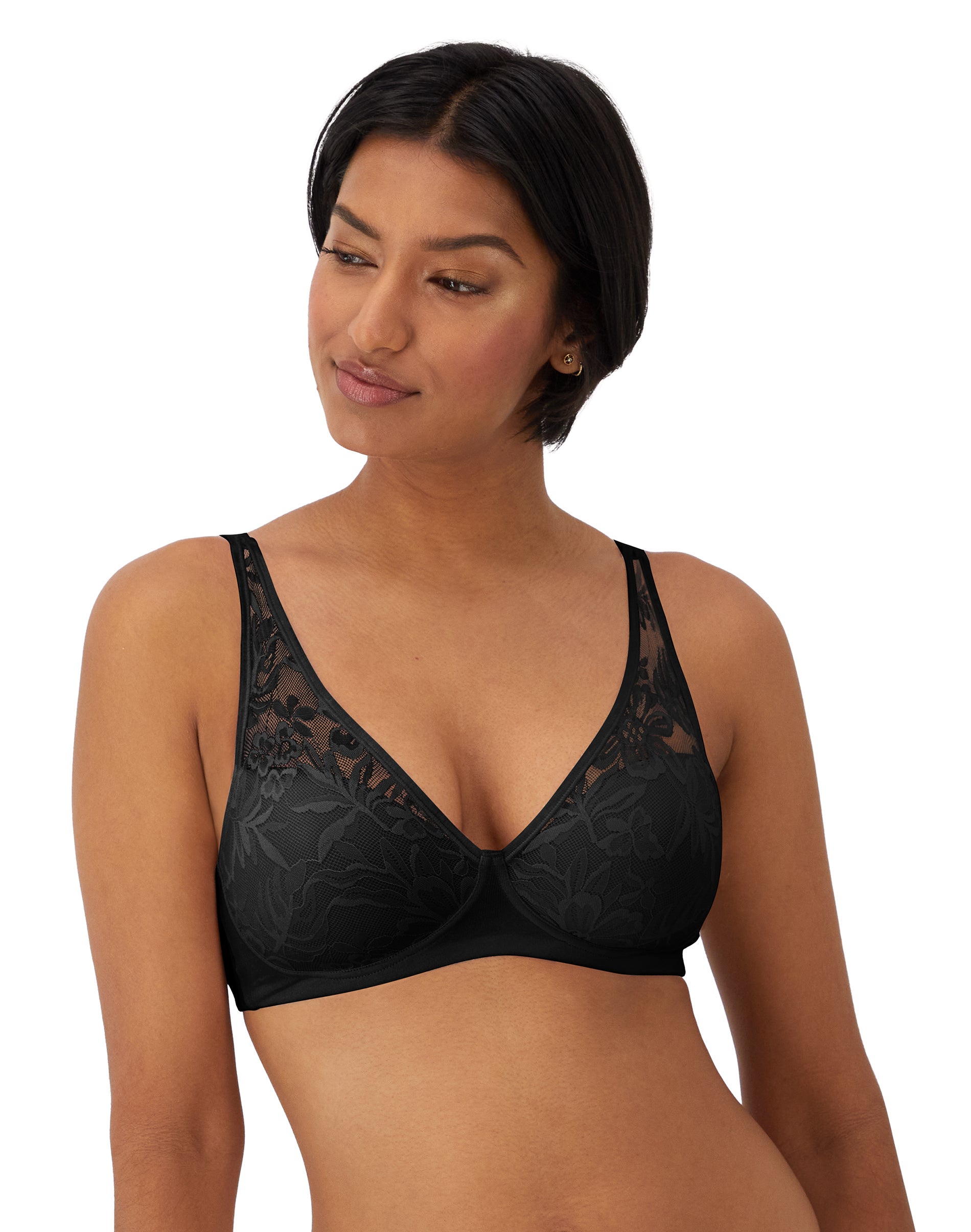 Bali Breathe Cotton Modal Wireless T-Shirt Bra Black L Women’s