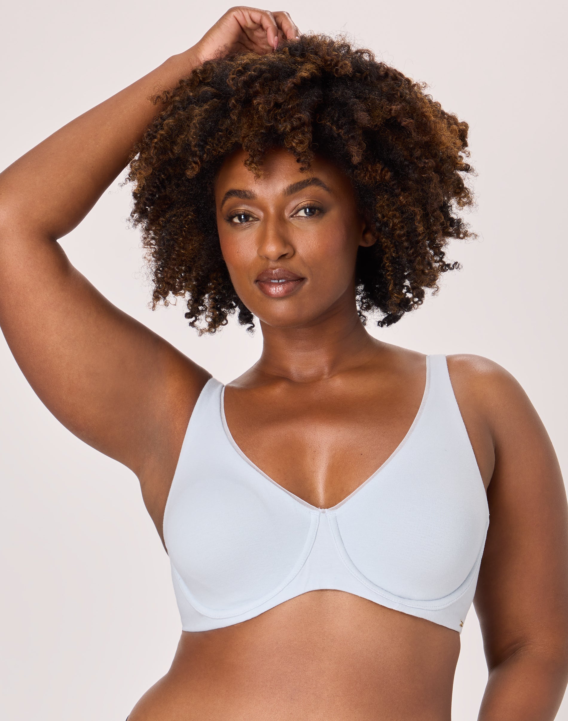 Bali Cotton Collection Underwire Bra, Moisture-Wicking, Convertible Salty Pepper Grey 38C Women’s