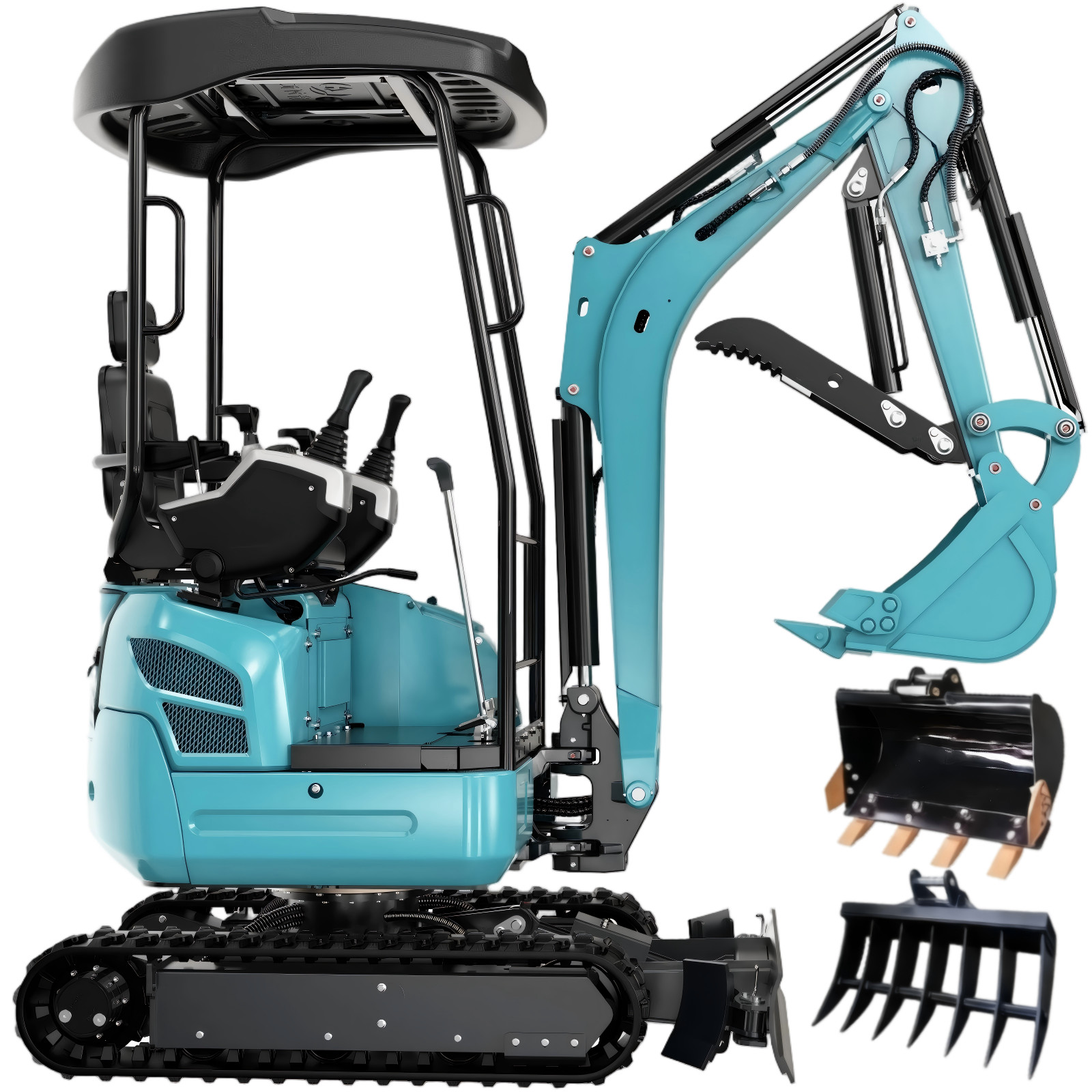 2.5Ton Mini Excavator KUBOTA D902 Diesel Side Swing Expand Track Pilot +2Item