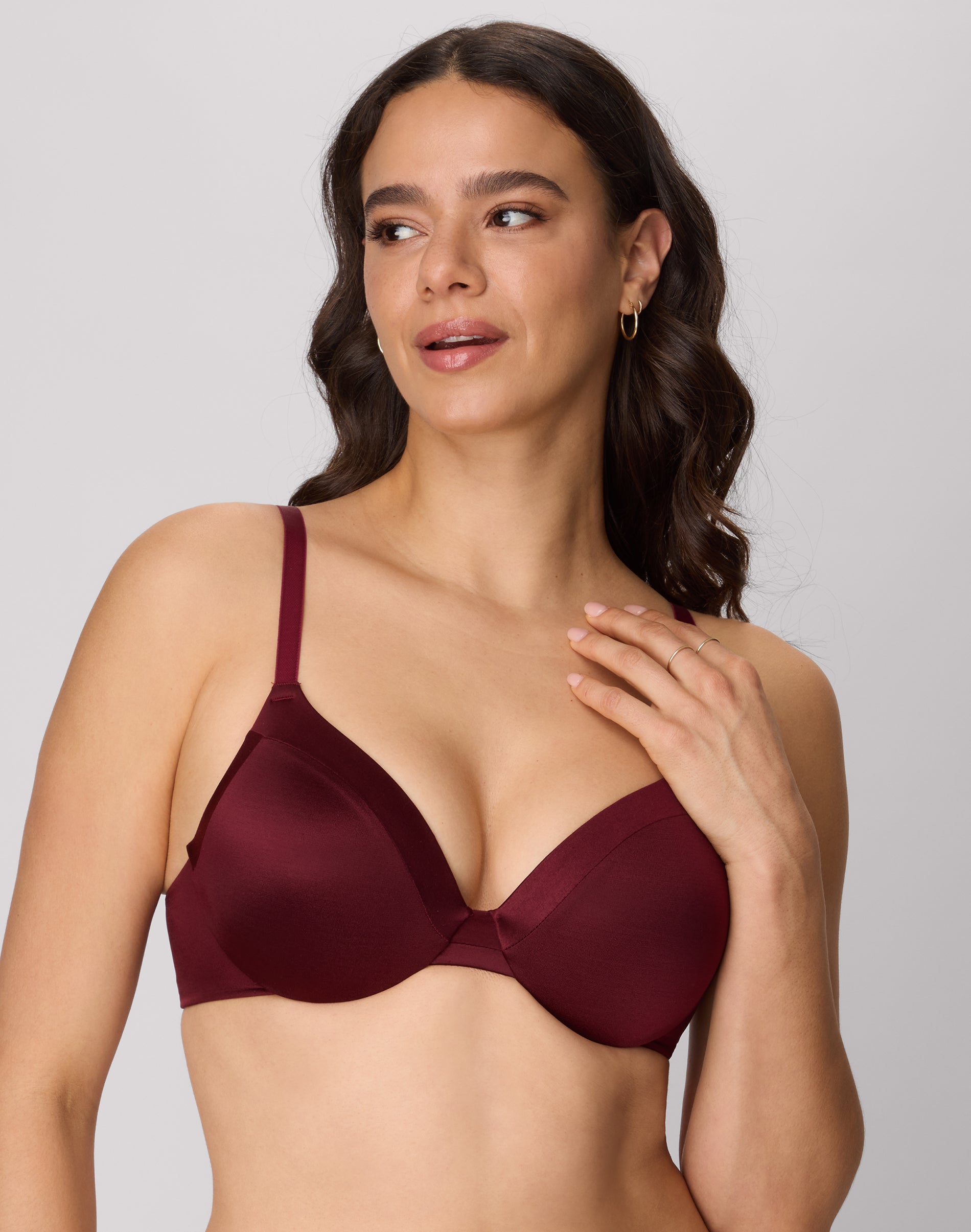 Maidenform Comfort Devotion Cushioned Underwire Bra, Full Coverage, Convertible Mulled Berry 36C Women’s