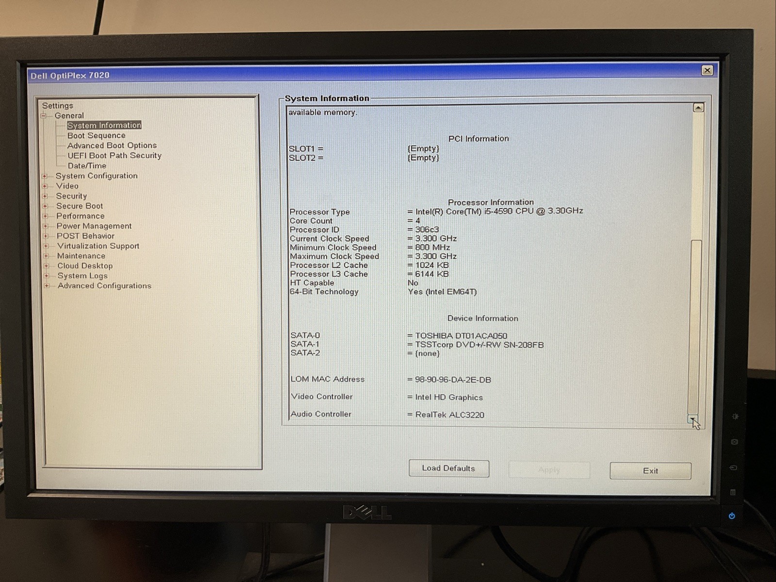 Dell OptiPlex 7020 Intel I5-4590 3.30GHz No OS Desktop