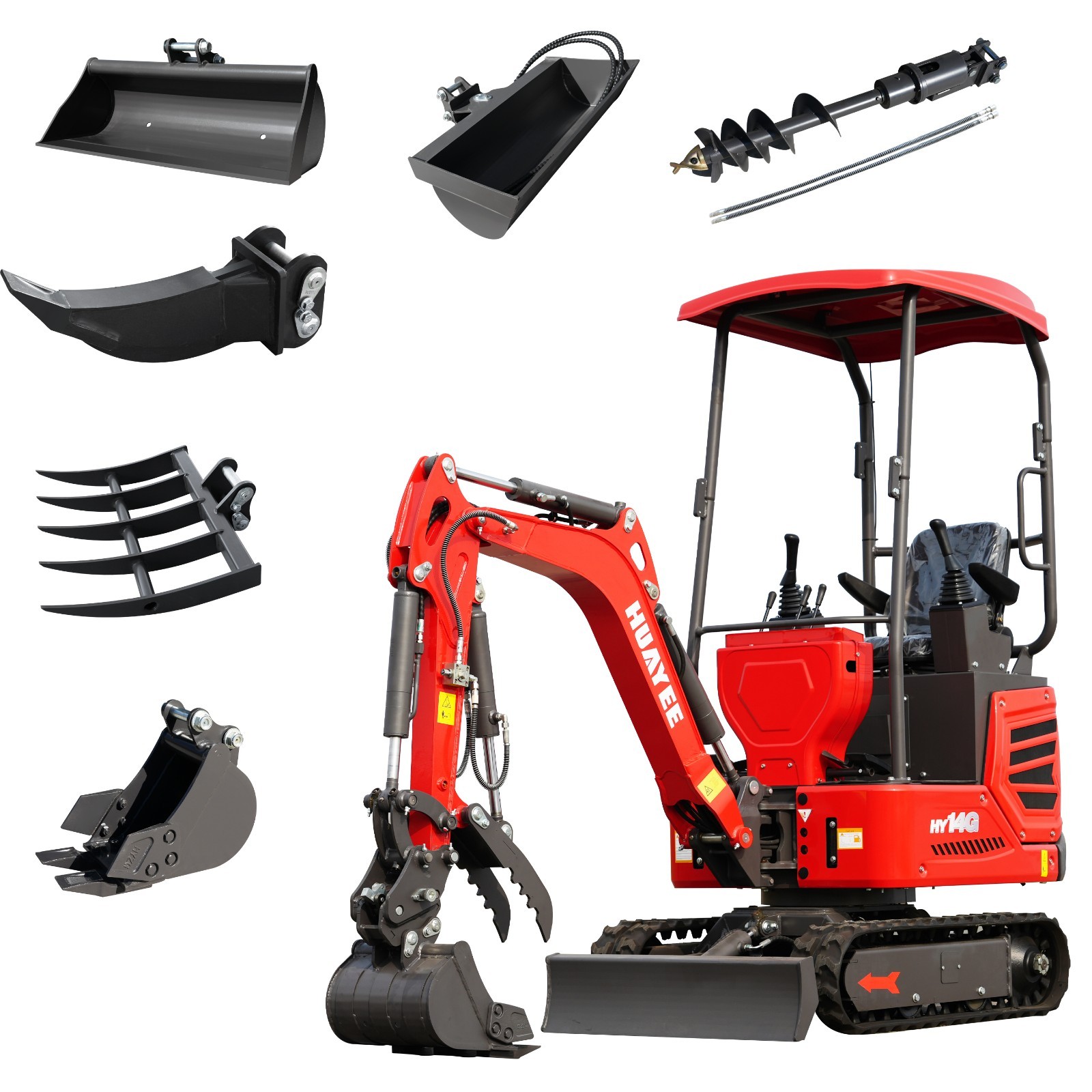 HY14G +6 accessories FREE SHIP Mini Excavator 1.4Ton Kubota D722 Diesel Engine