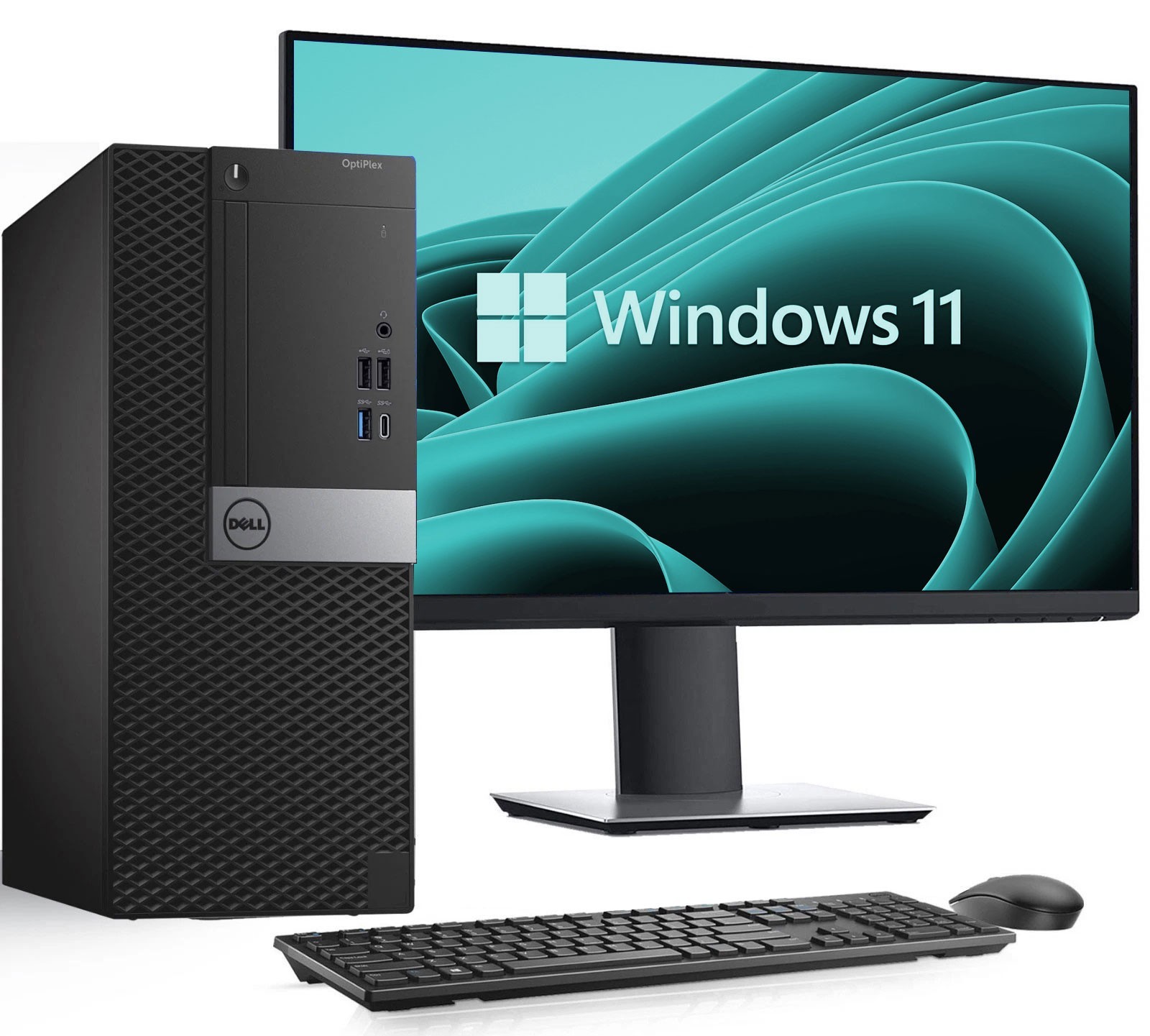 Dell Optiplex Mini Tower i5-8th 32GB RAM 1TB SSD 1TB HDD WiFi New 24� LED Win 11