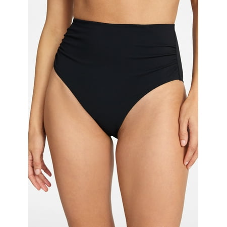 Time and Tru Women’s and Women’s Plus Size Ribbed High Waisted Bikini Bottoms, Sizes XS-3X