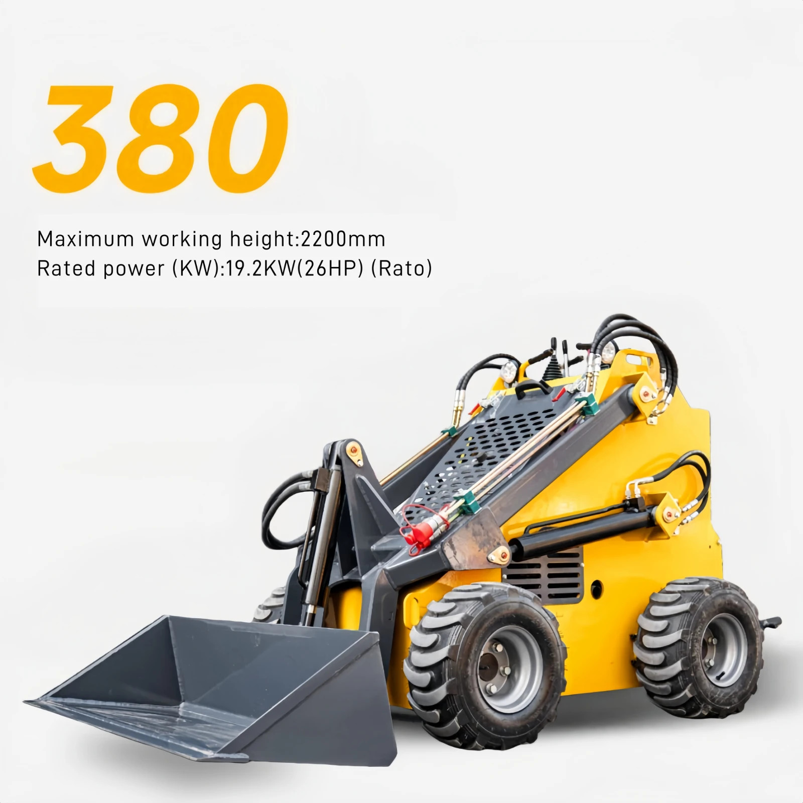 New 23HP Mini Skid Steer Wheeled Electric Start EPA Gasoline Engine