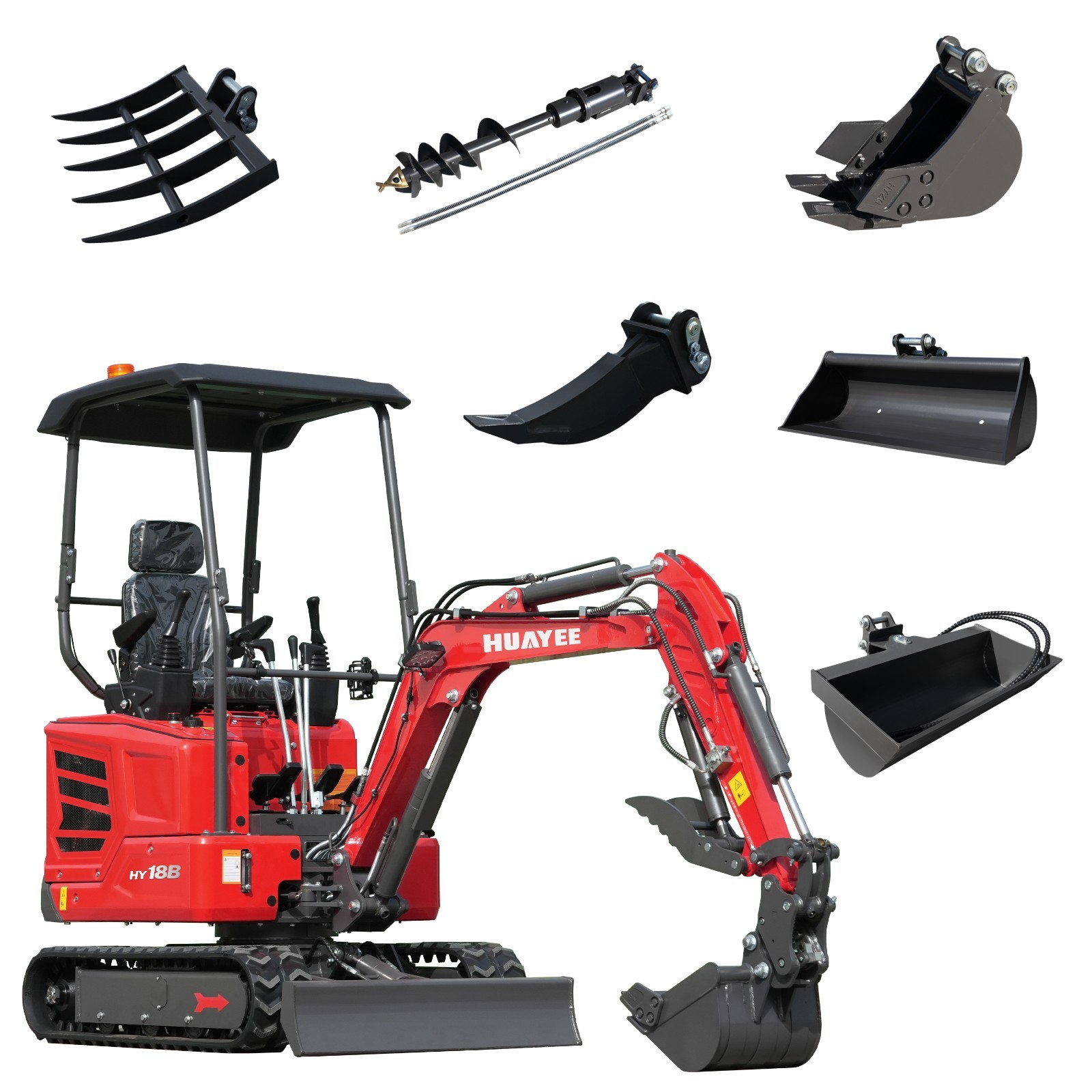 HY18B+6 accessories FREE SHIP 1.8Ton Mini Excavator Kubota D722 Diesel Engine