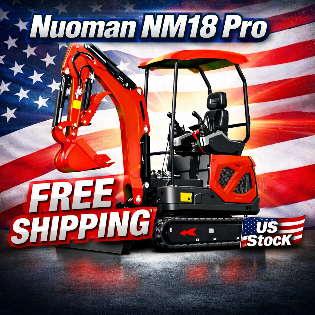 *US STOCK* FREE SHIPPING* Nuoman NM18 Pro Kubota Diesel Mini Excavator 1.8 Ton