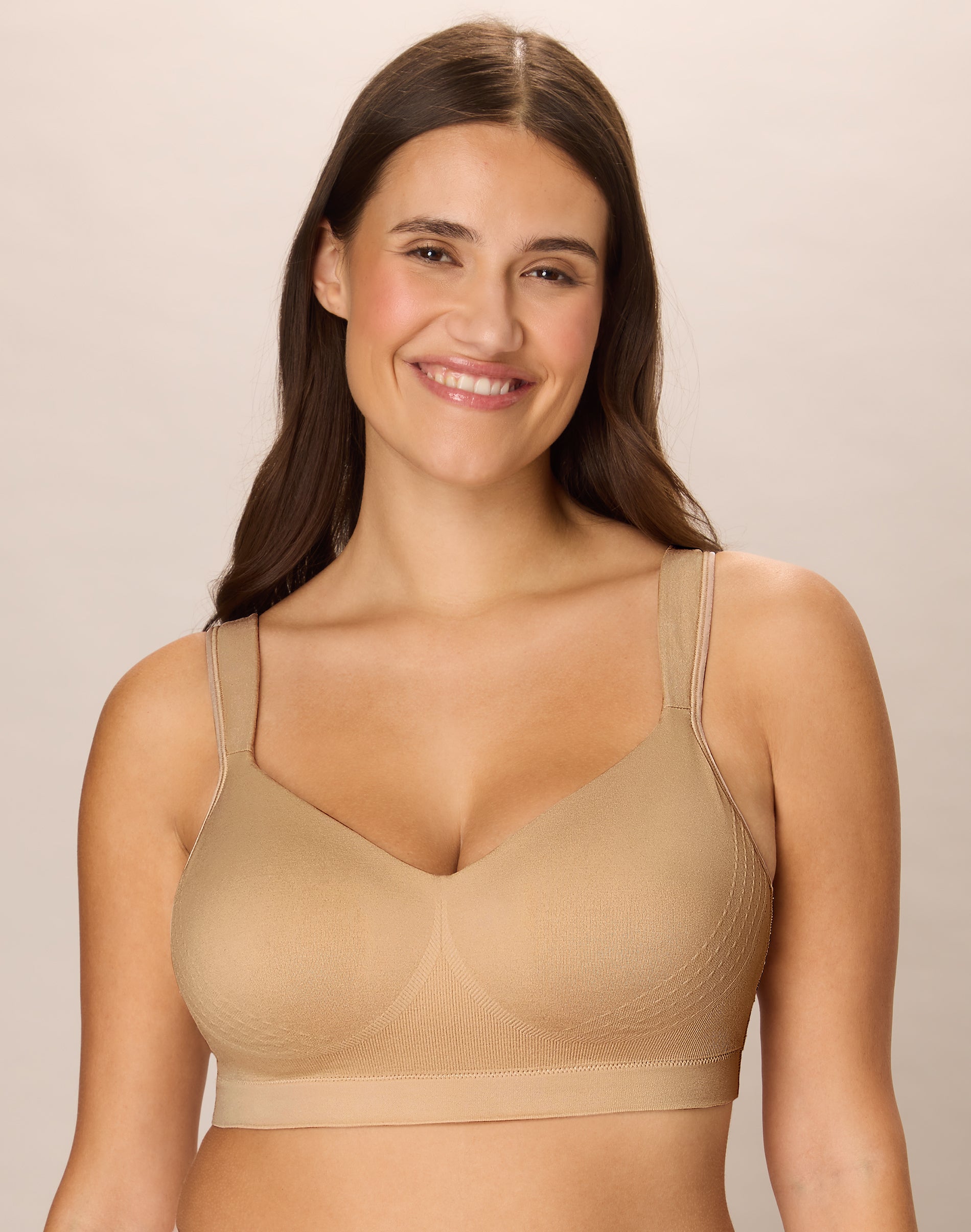 Playtex Ultra Soft Support Women’s T-Shirt Wireless Bra, Moisture Wicking, Seamless Taupe 44DDD