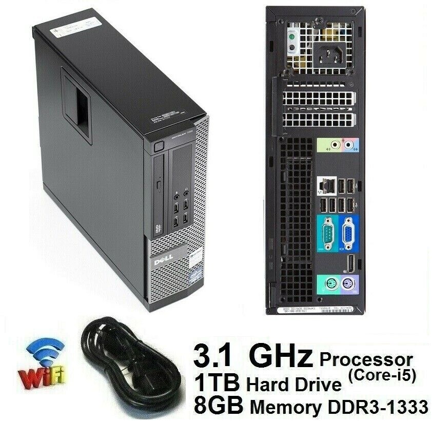 Dell OptiPlex 790 Intel Quad CORE i5 3.10GHz 1TB HDD 8GB DVD+RW Windows 10 PRO