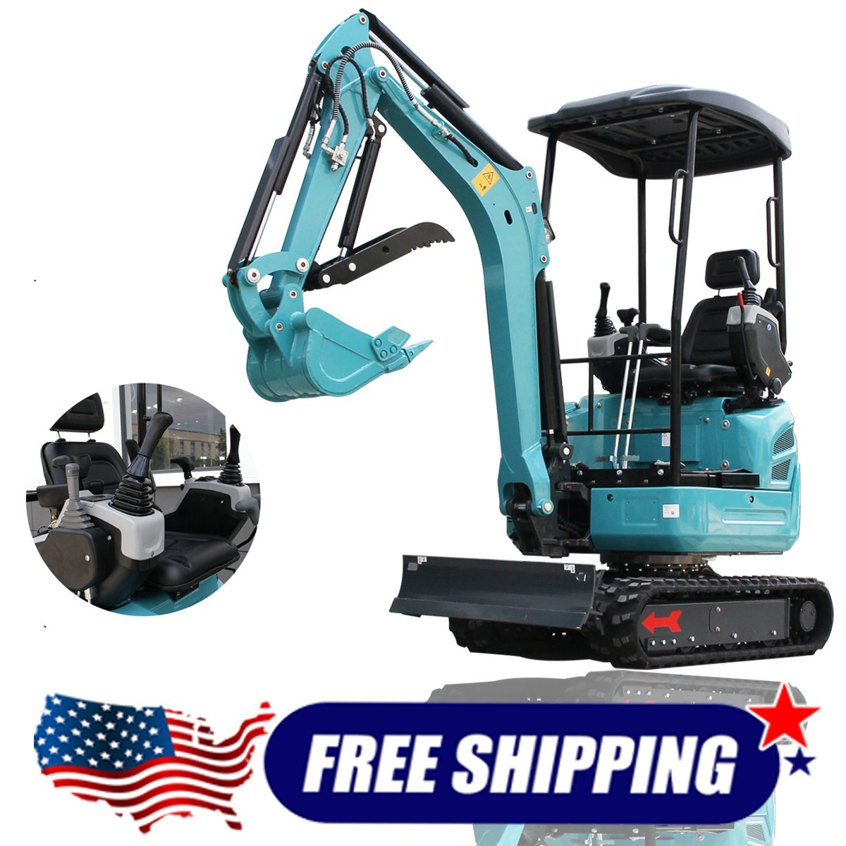 2.5T Kubota EPA Diesel Mini Excavator Side Swing Telescopic Tracks Free Ship