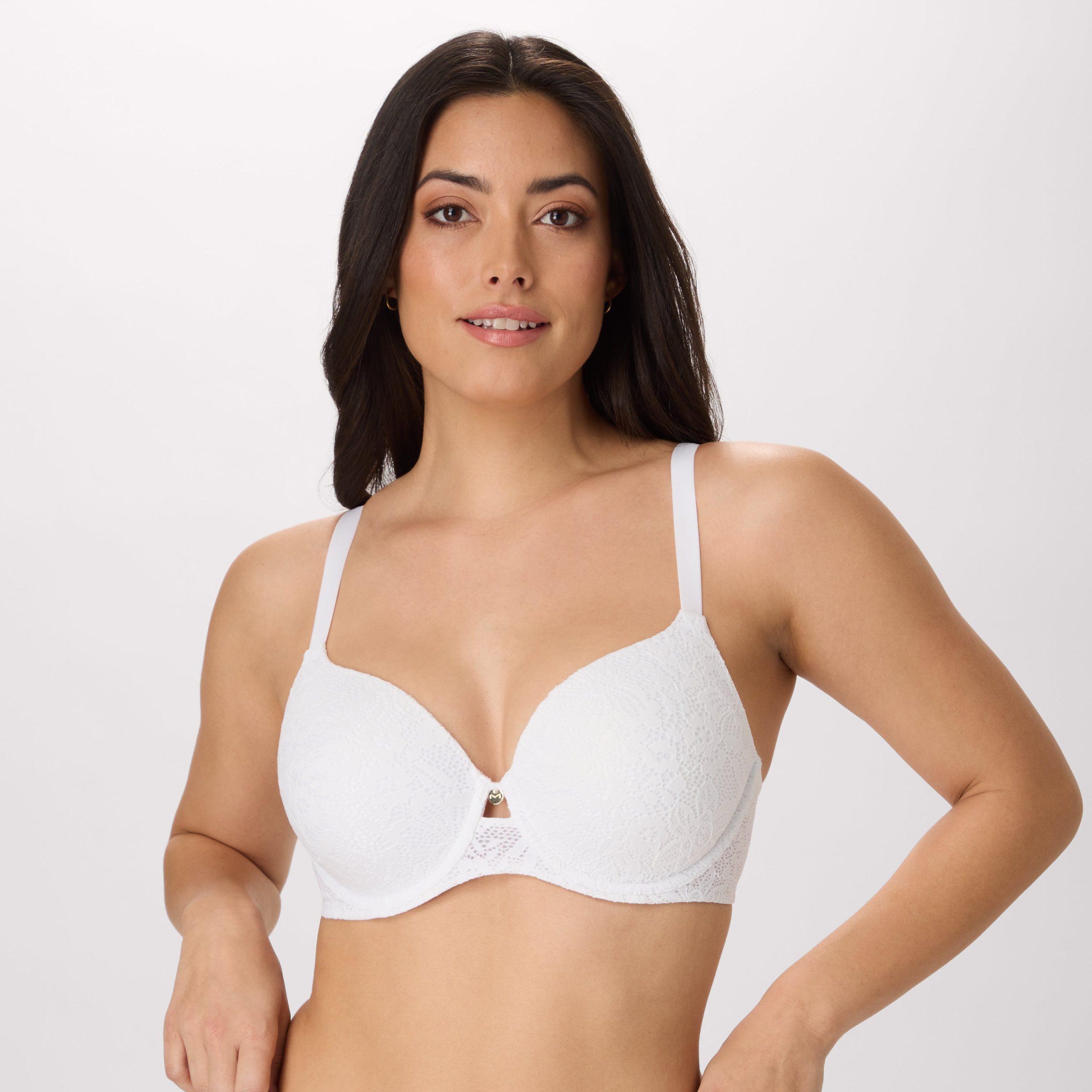 Maidenform One Fab Fit Custom Lift Underwire Bra White Lace 38D Women’s