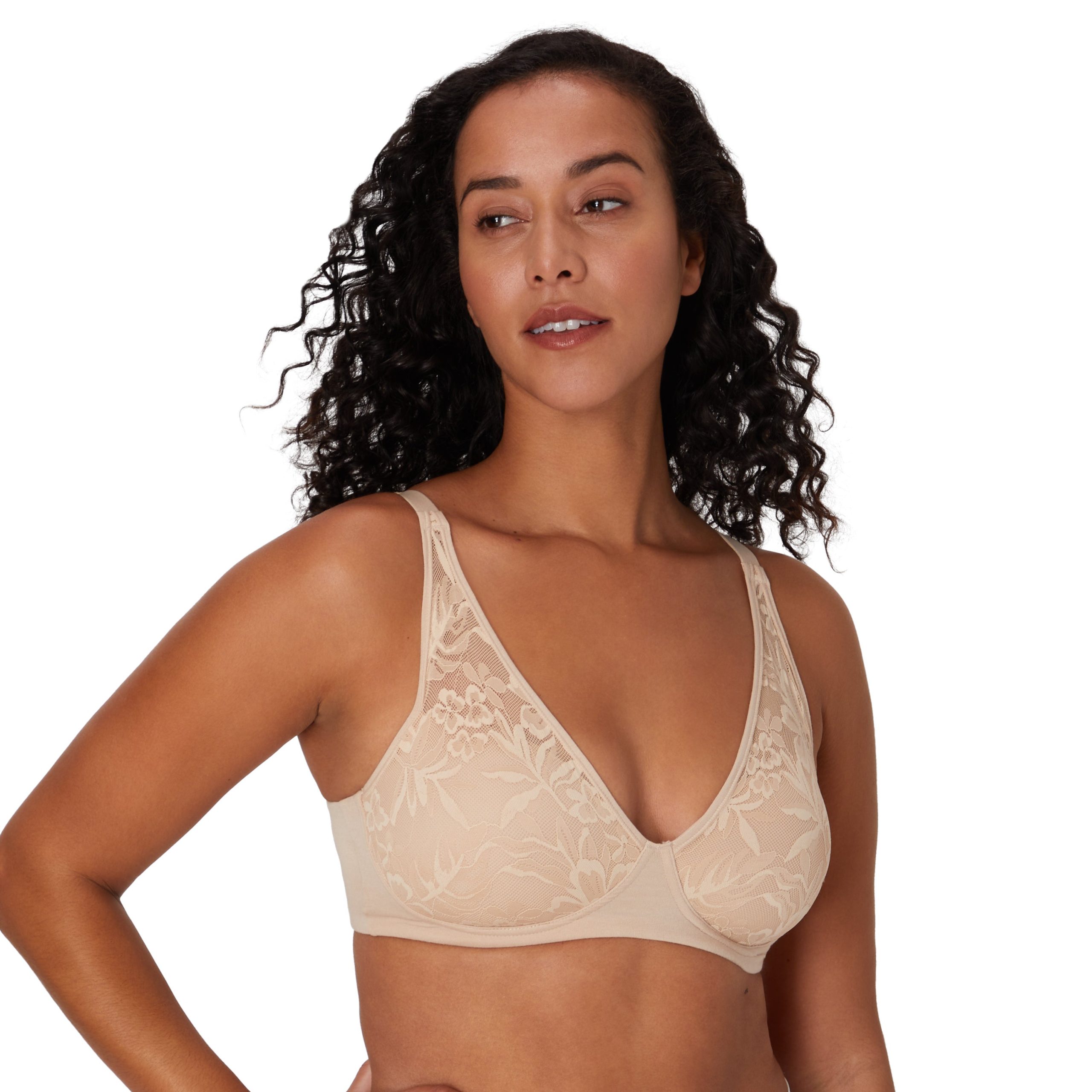 Bali Breathe Cotton Modal Wireless T-Shirt Bra Almond M Women’s