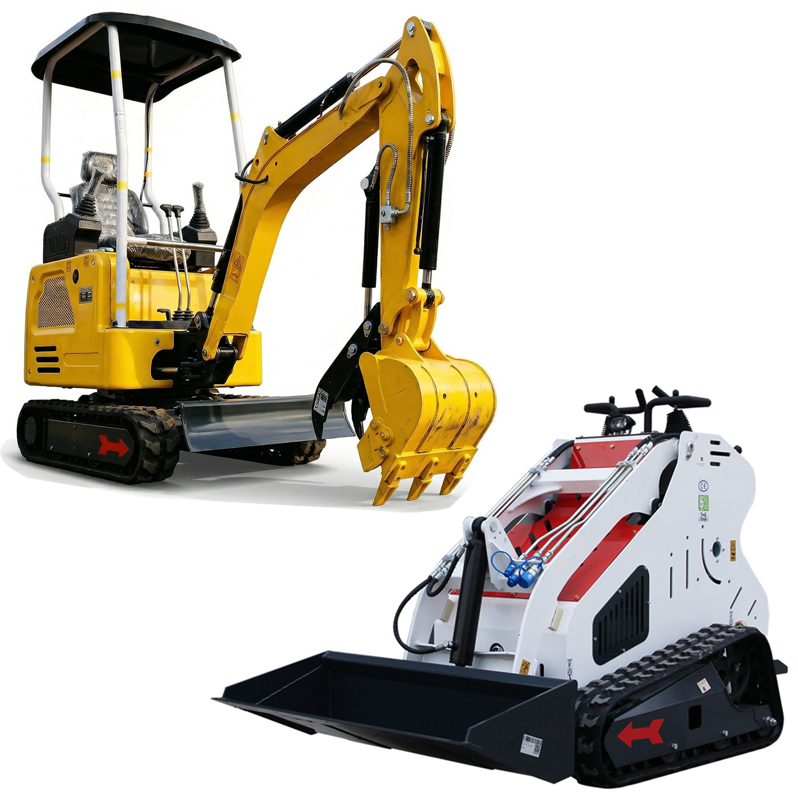 Free Ship Mini Excavator 1.8 Ton Kubota D722 + Mini Skid Steer Loader 13.5HP B&S