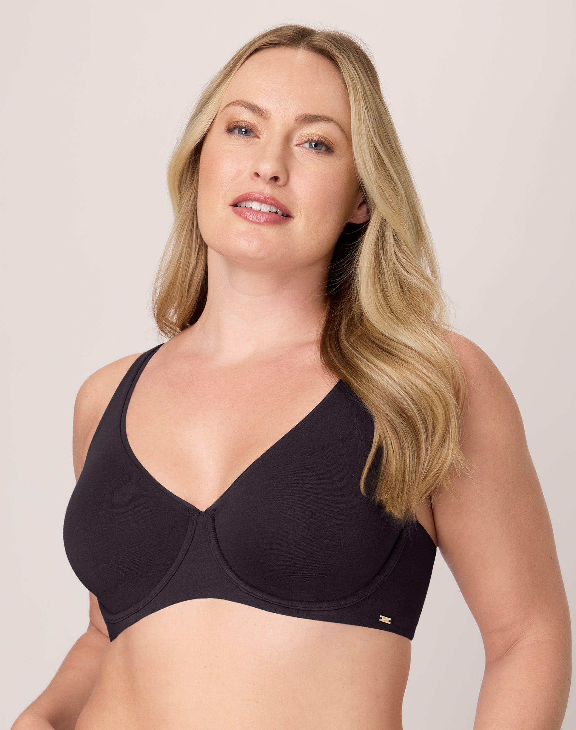 Bali Cotton Collection Underwire Bra, Moisture-Wicking, Convertible Black 38C Women’s