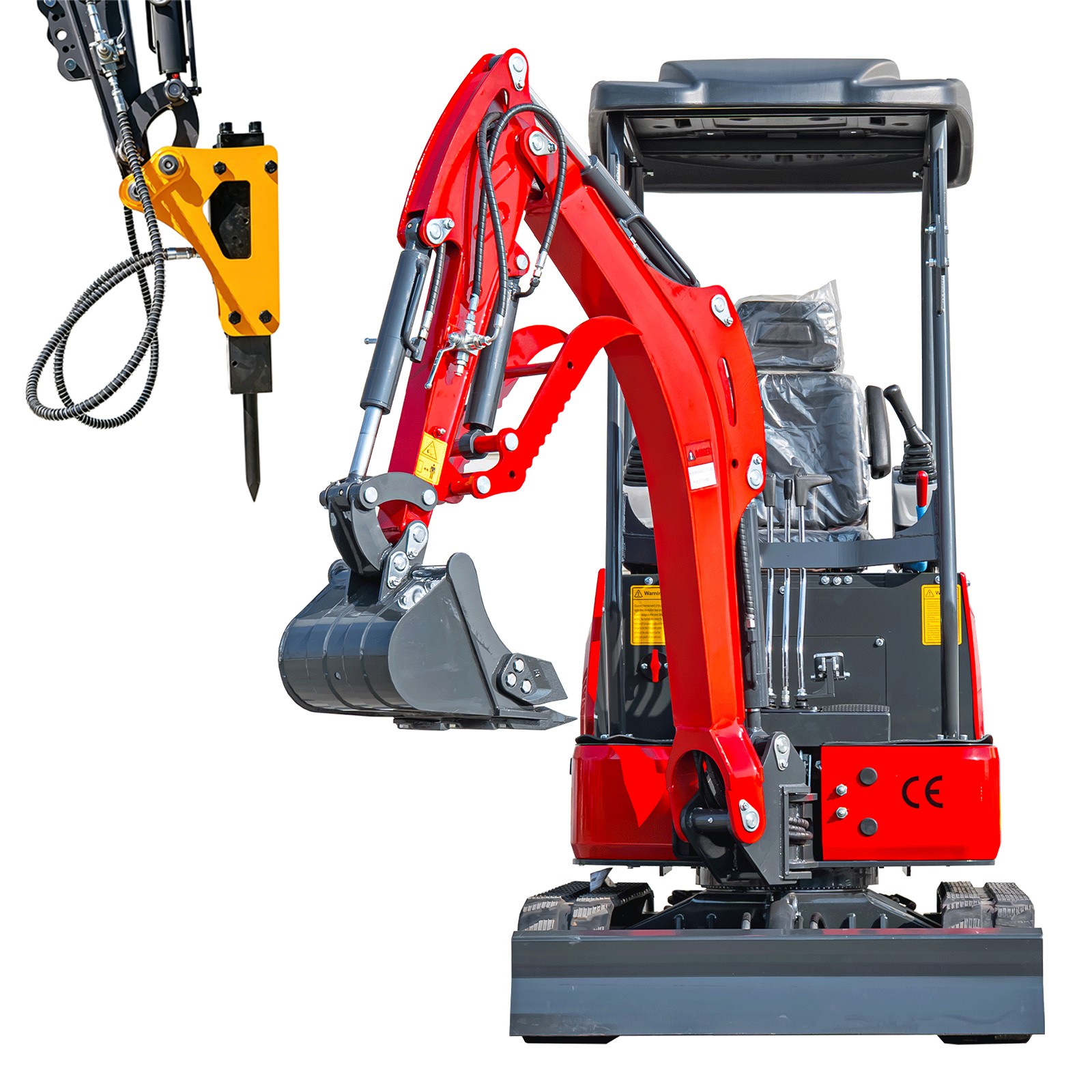 NEW 1.8 Ton 4000lbs Mini Excavator Kubota D722 Diesel Pilot ZTS Hammer Thumb EPA