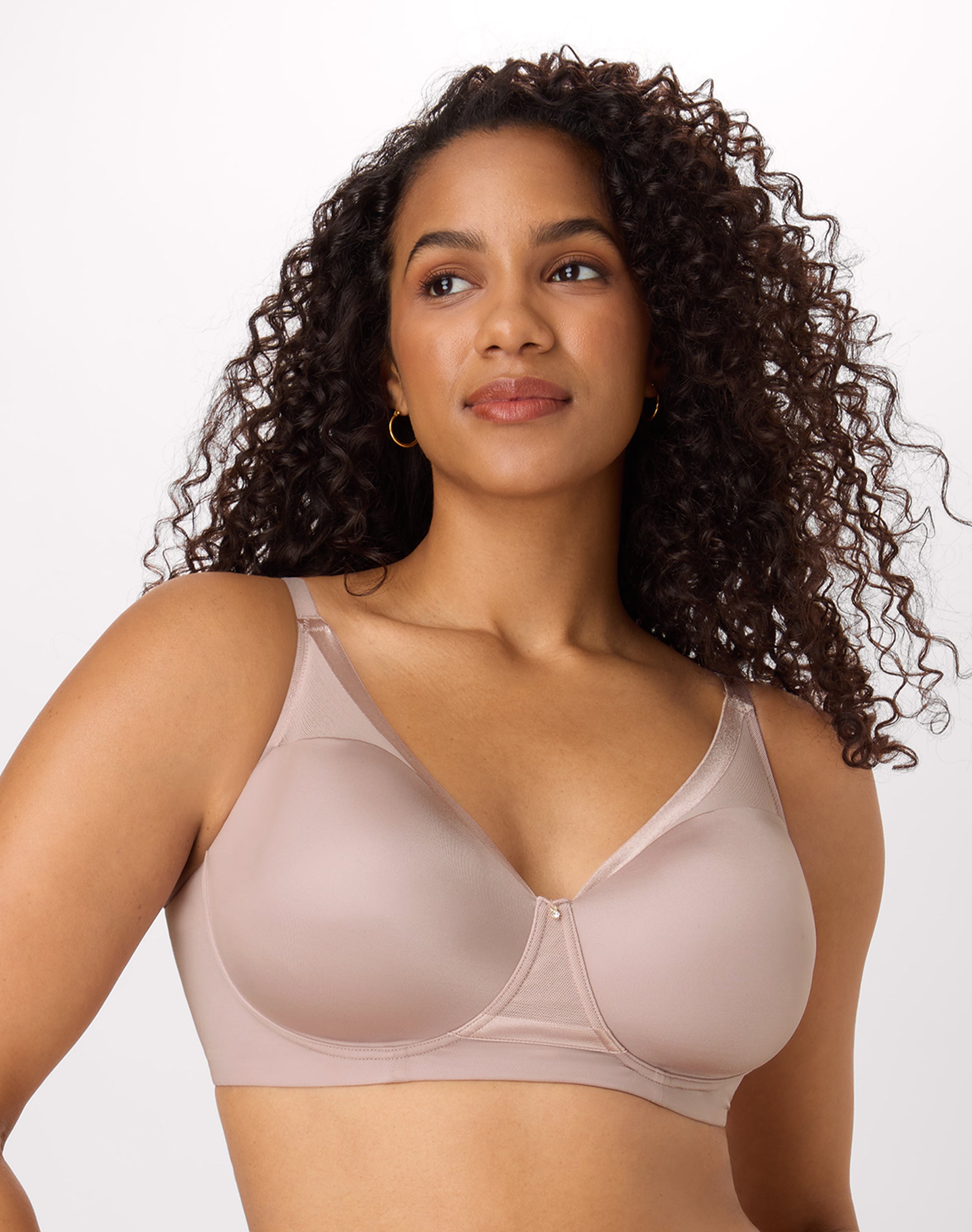 Bali Flawless Fit Women’s Wireless Bra with Foam, T-Shirt, Moisture Wicking Gloss M