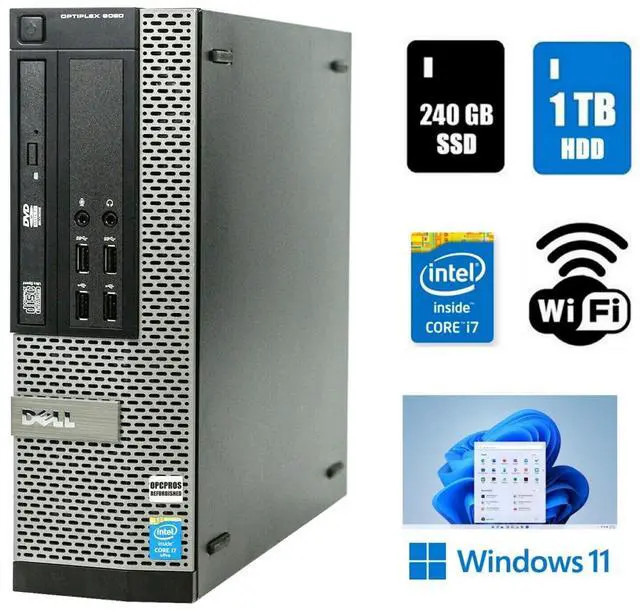 Dell OptiPlex 9020 SFF Core i7 Desktop 32GB RAM 1TB HDD 240GB SDD W11 i7-4770