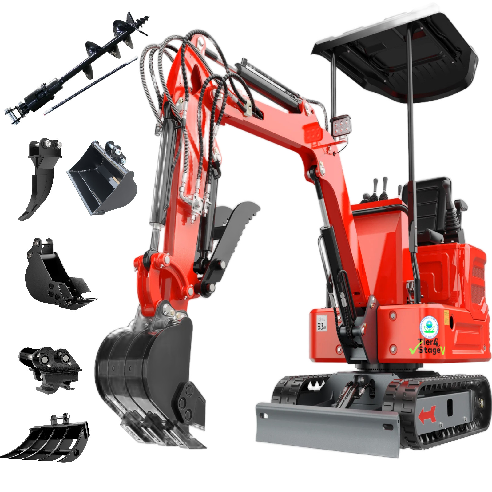 1.4 Ton Mini Excavator Kubota Engine Pilot System Water-Cooled Diesel Digging+6