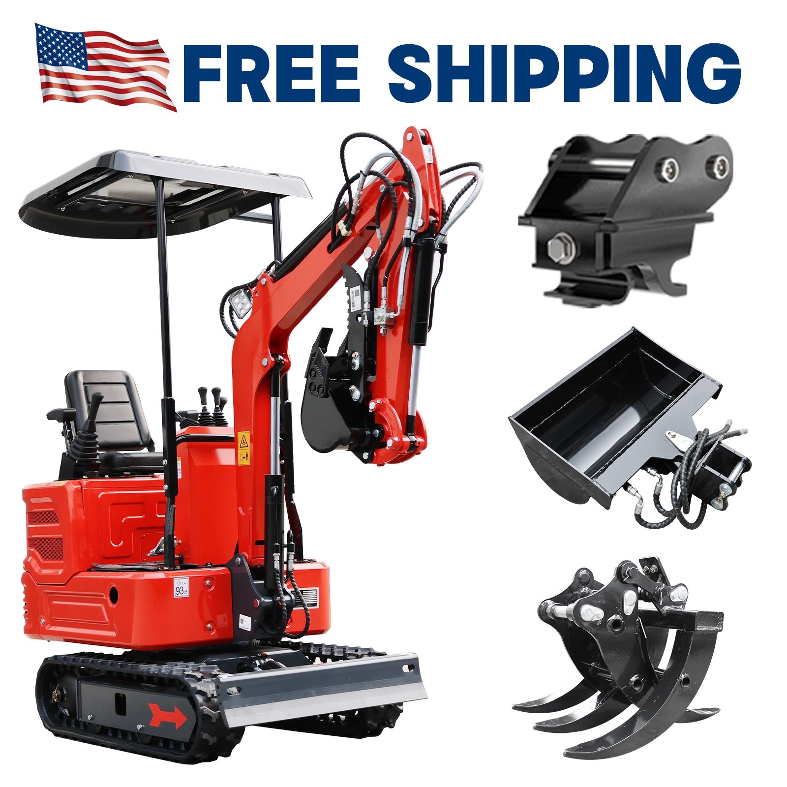 New 1.4 Ton Mini Excavator Kubota Diesel Engine Hydraulic Pilot Control Compact