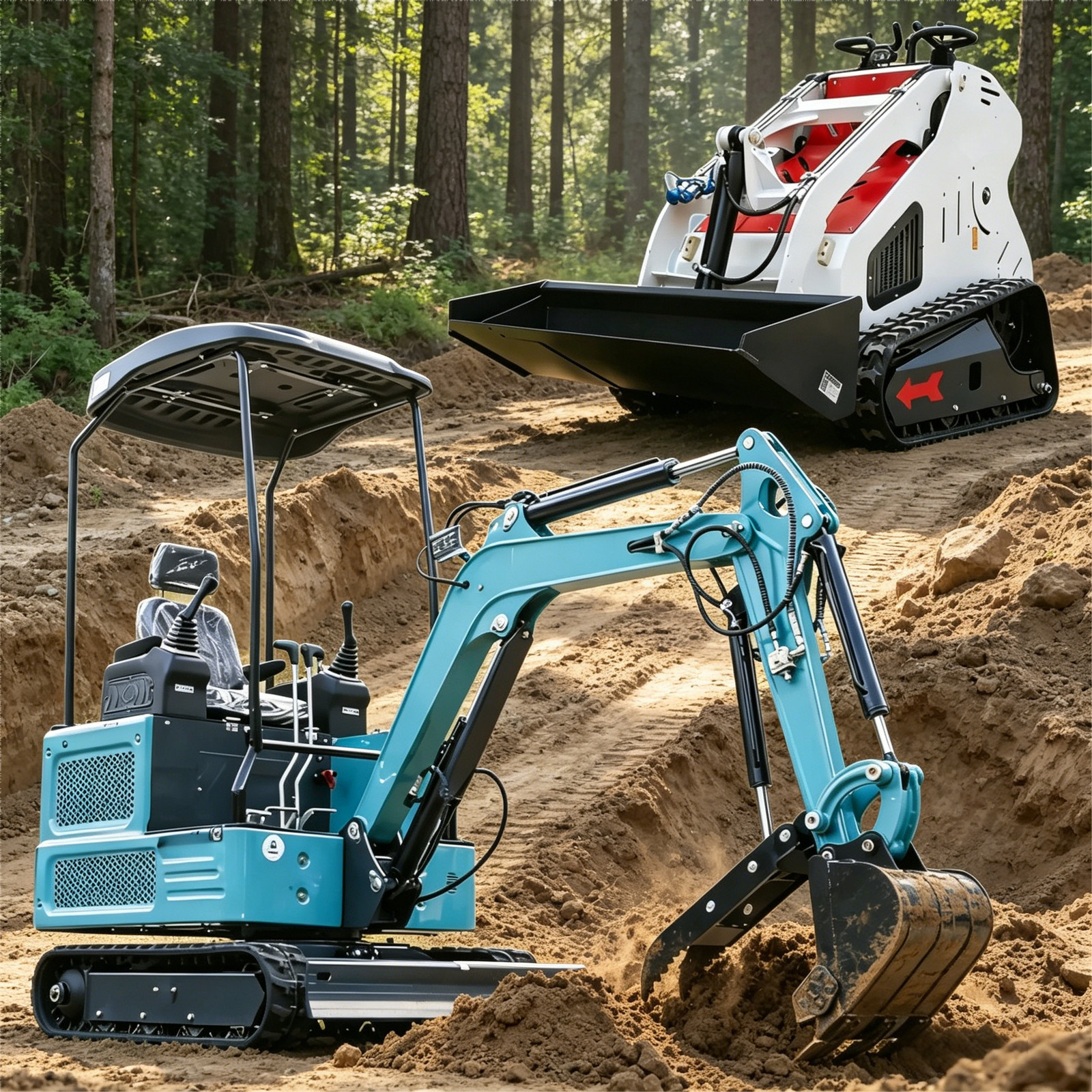 1.8 Ton Mini Excavator Kubota Diesel Pilot Digger + 13.5HP B&S Engine Skid Steer